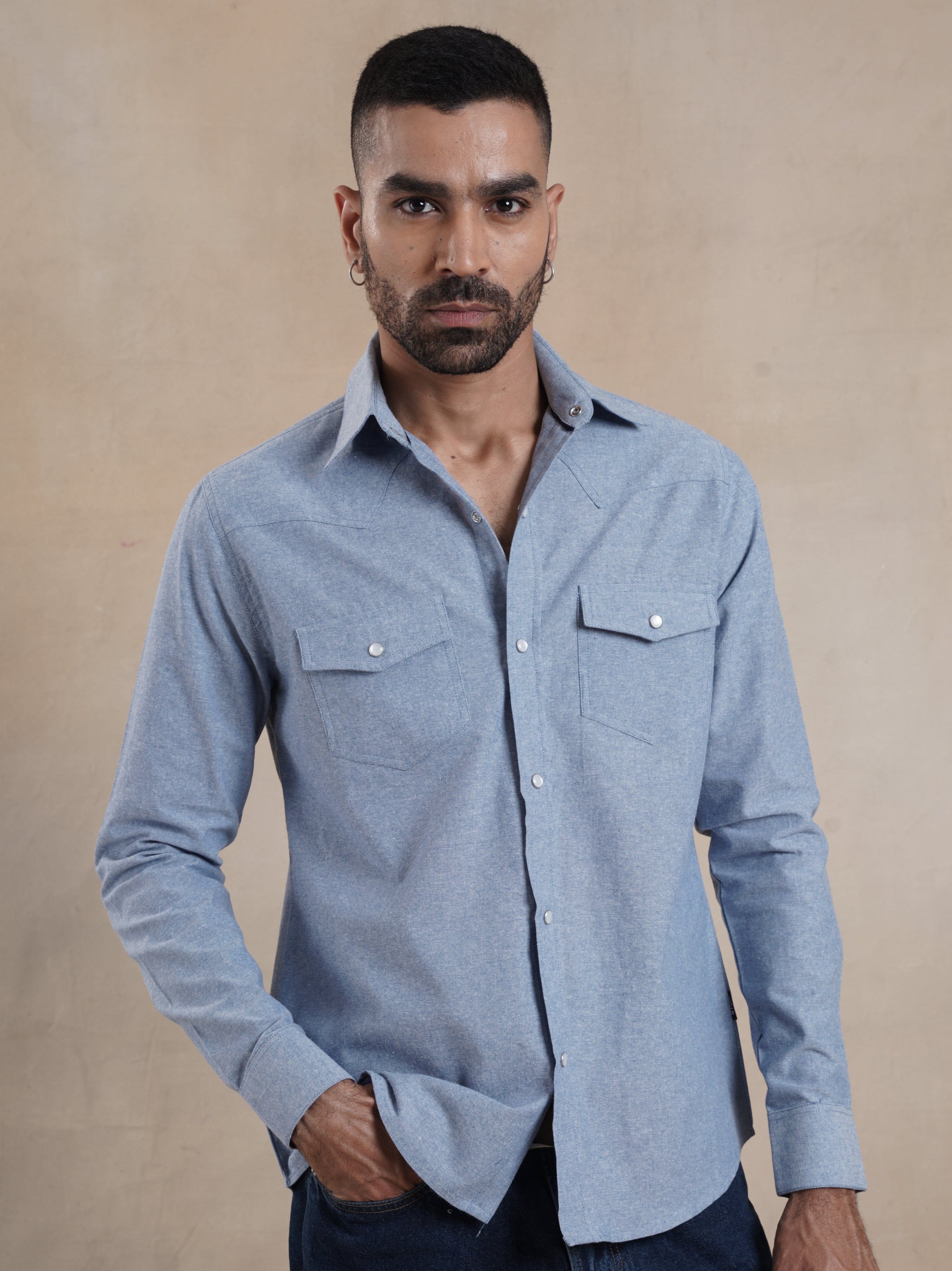 Men's Chambray Western Shirt