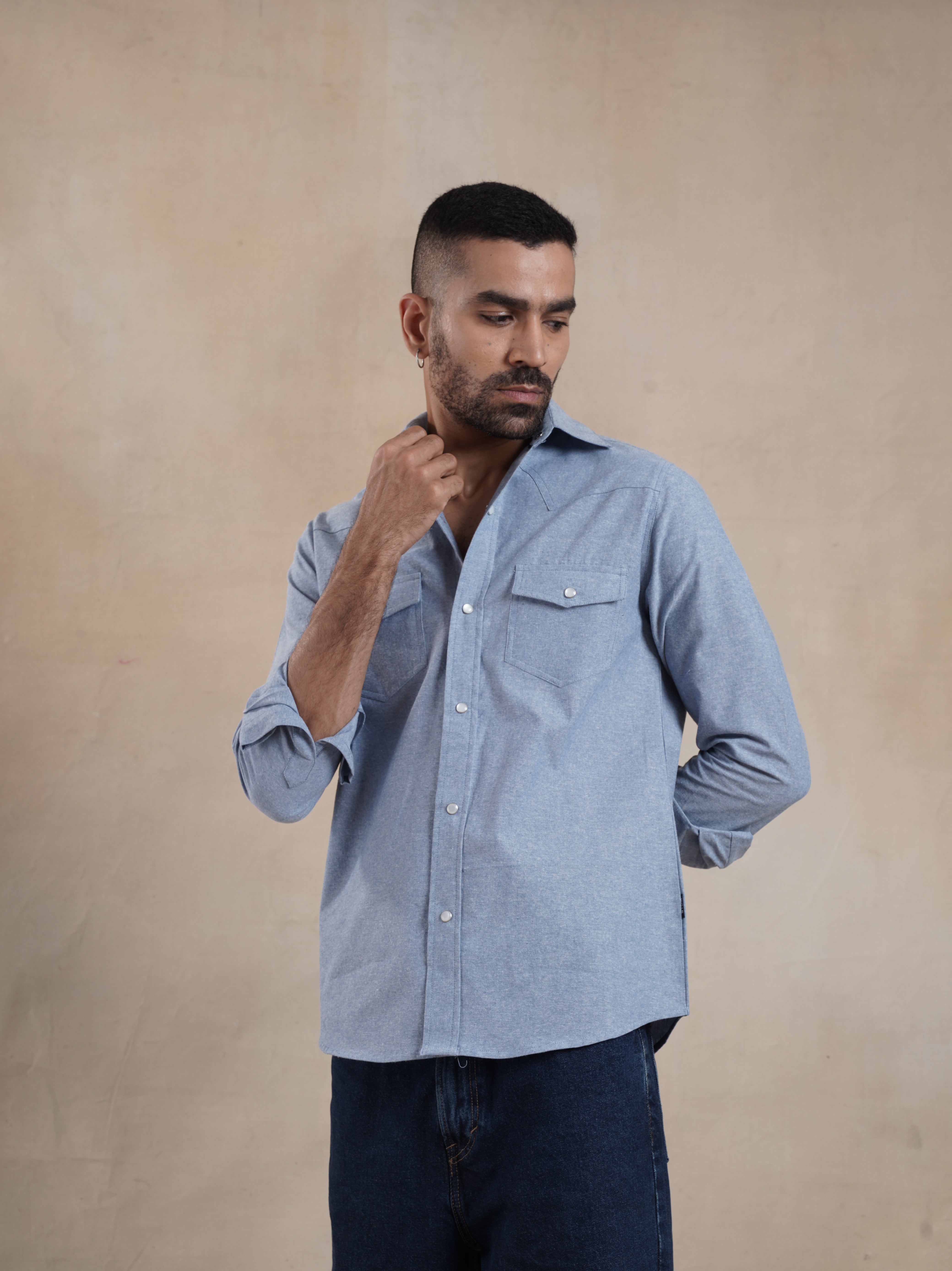 Men's Chambray Western Shirt