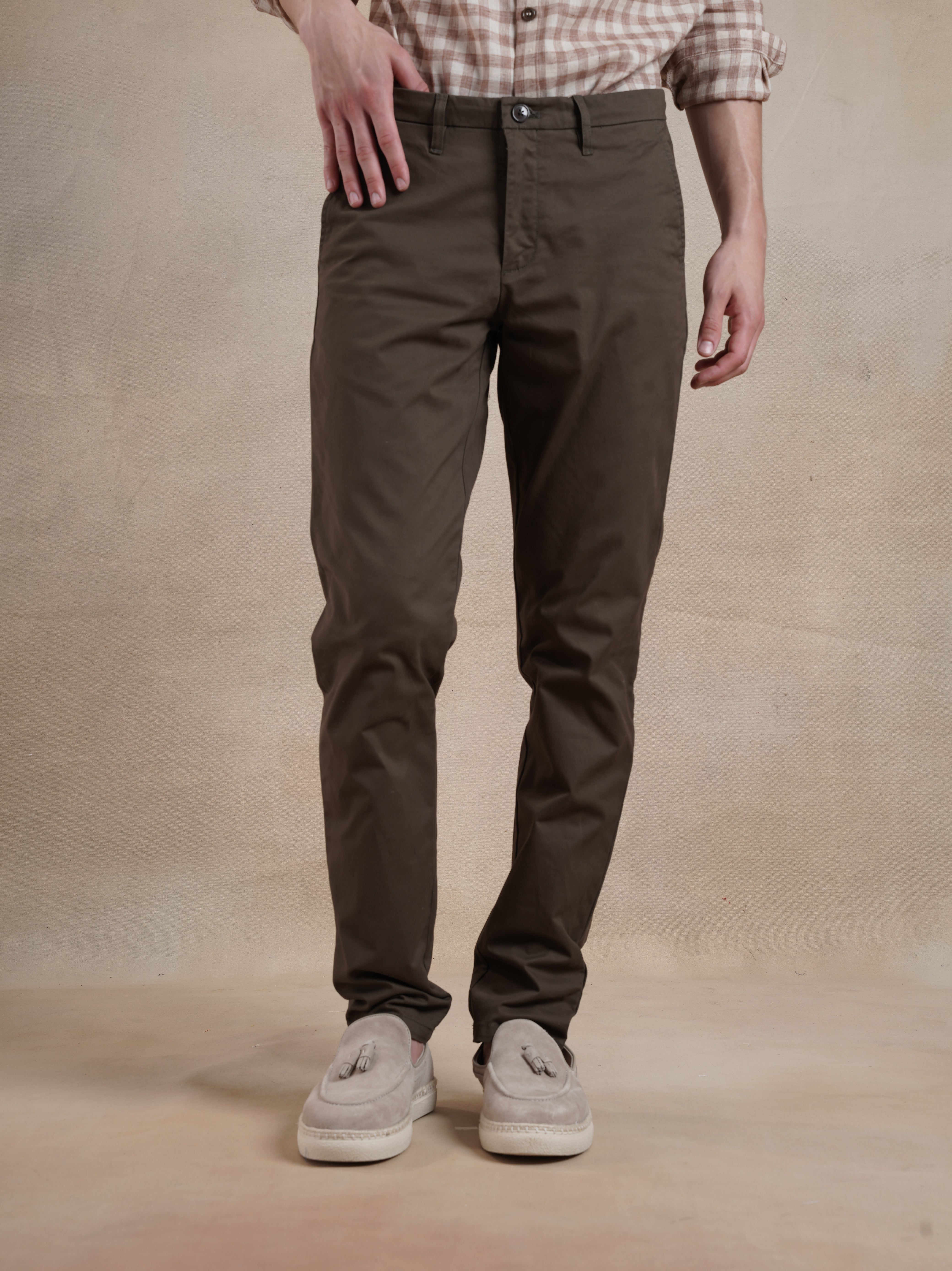 Men's Brown Casual Regular Fit Chino