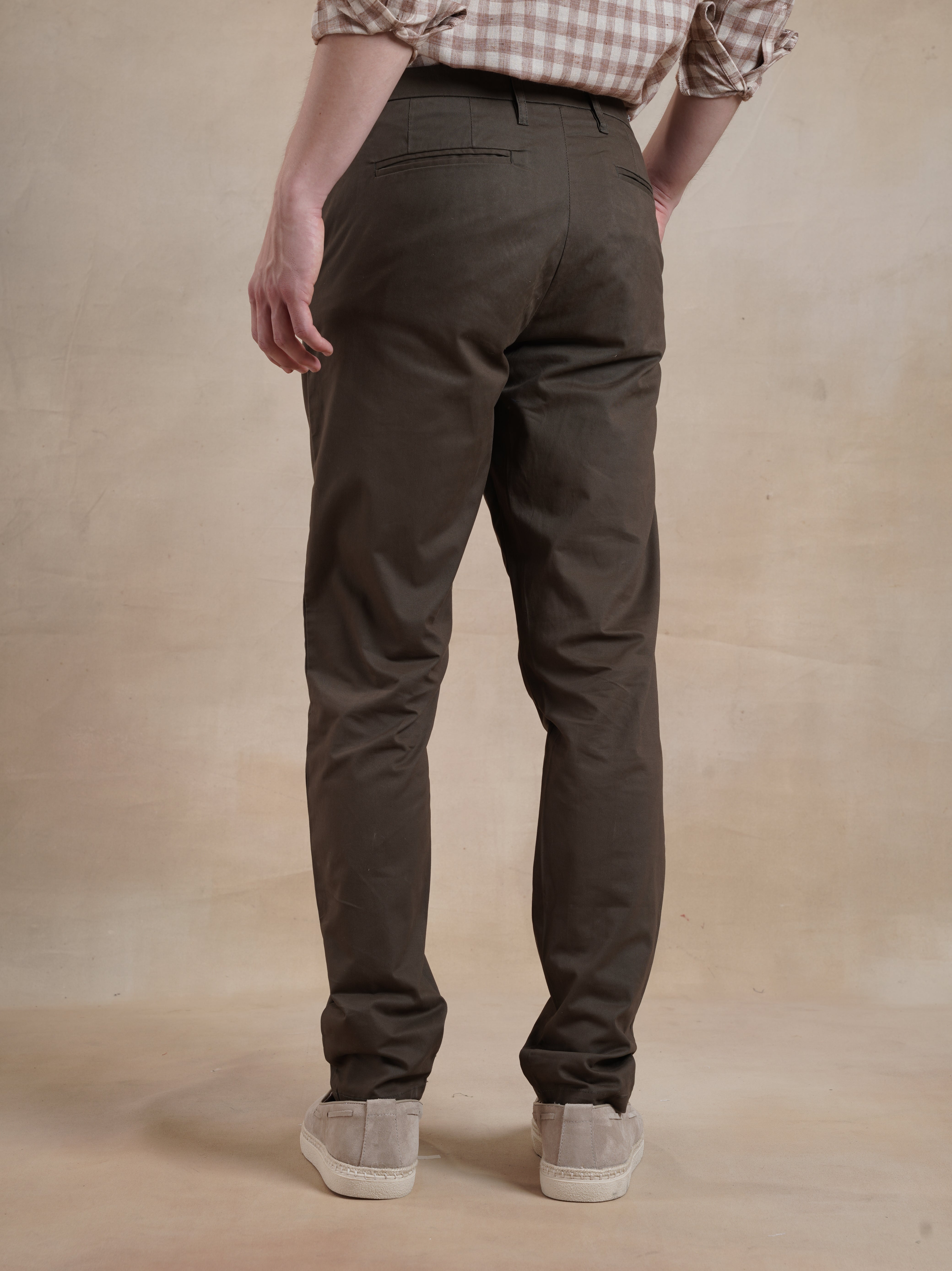 Men's Brown Casual Regular Fit Chino