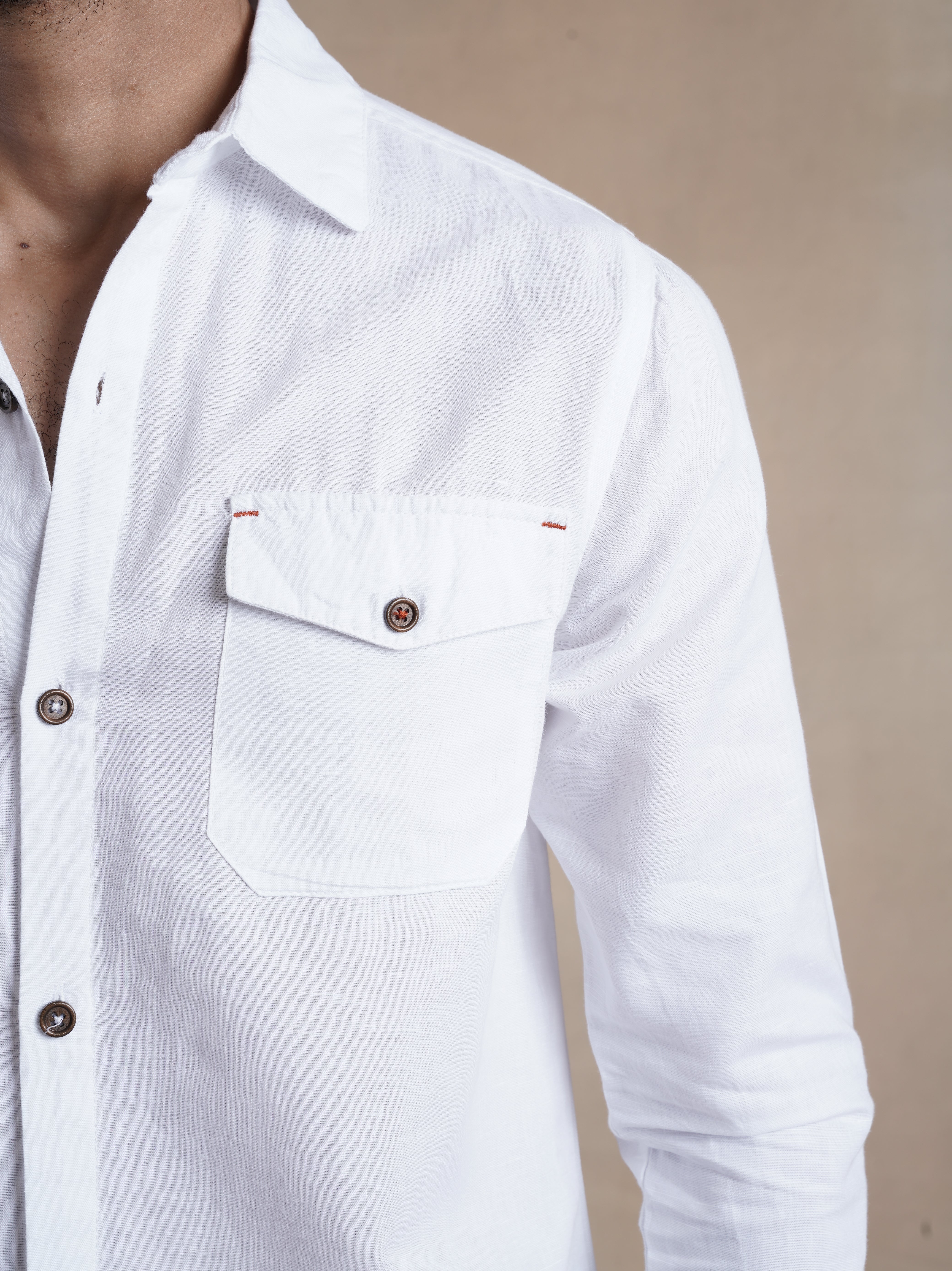 Men's Double Pocket Contrast Bartack Shirt