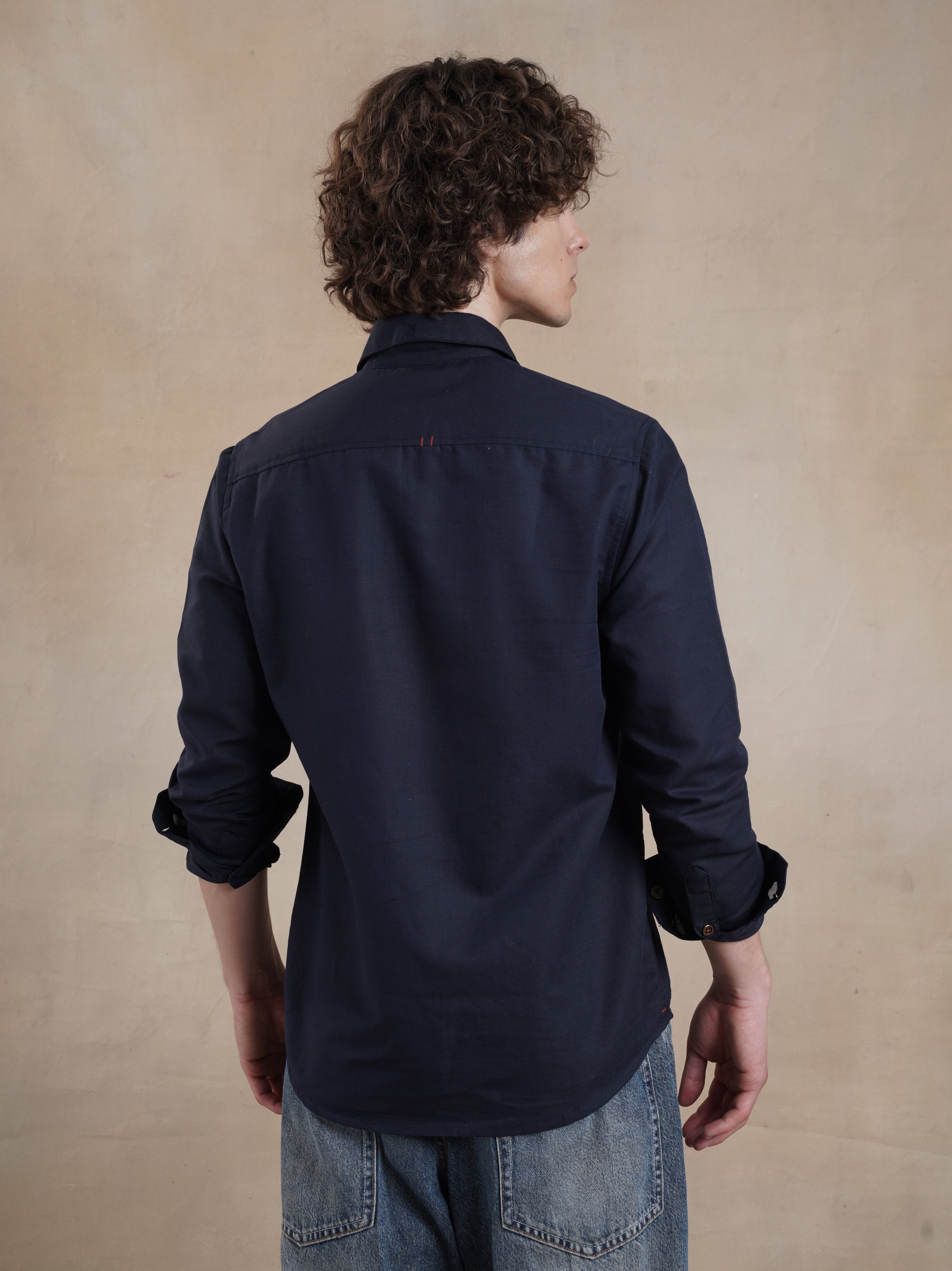 Men's Double Pocket Contrast Bartack Shirt