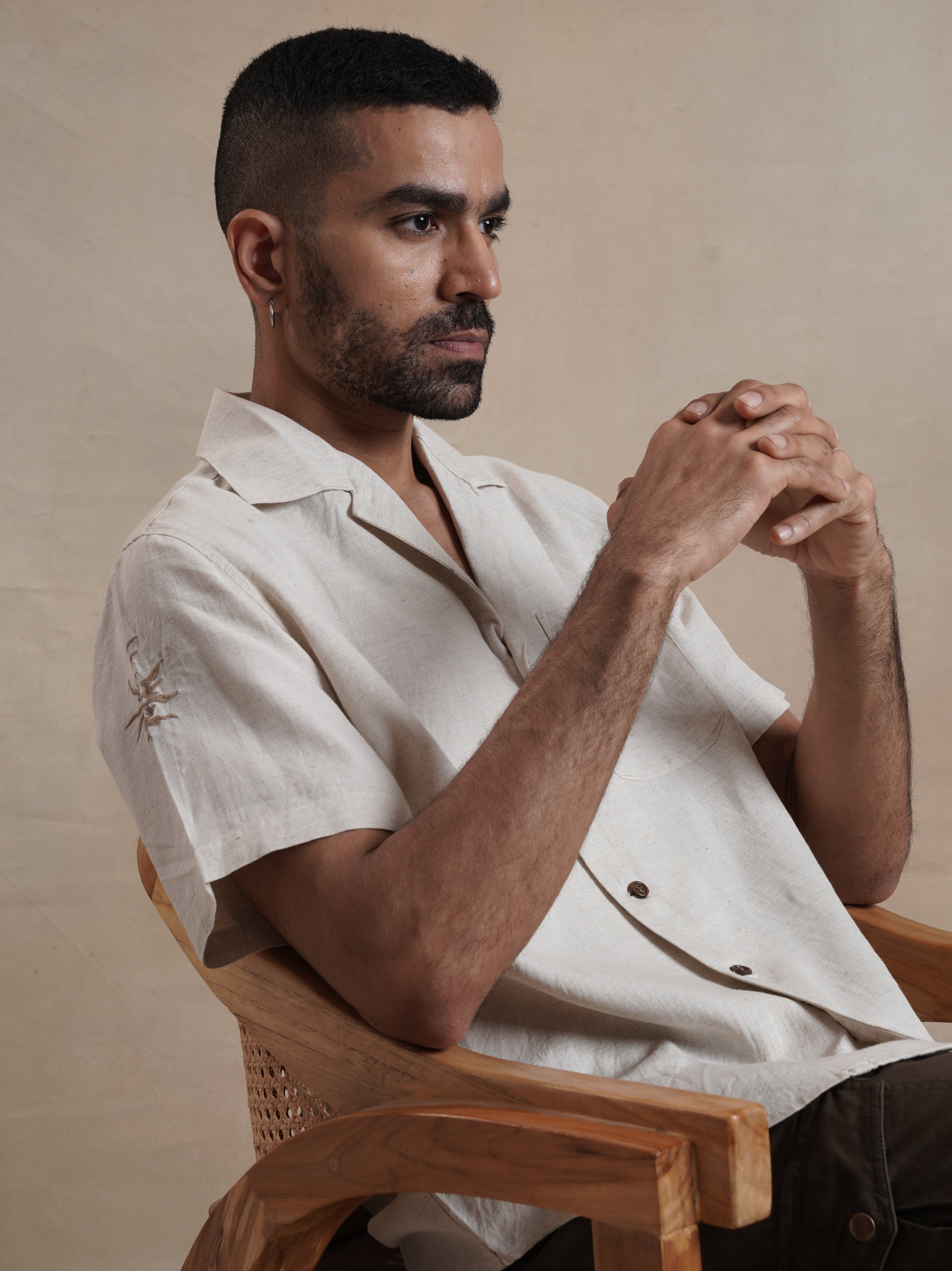 Men's Embroidered Resort Collar Shirt