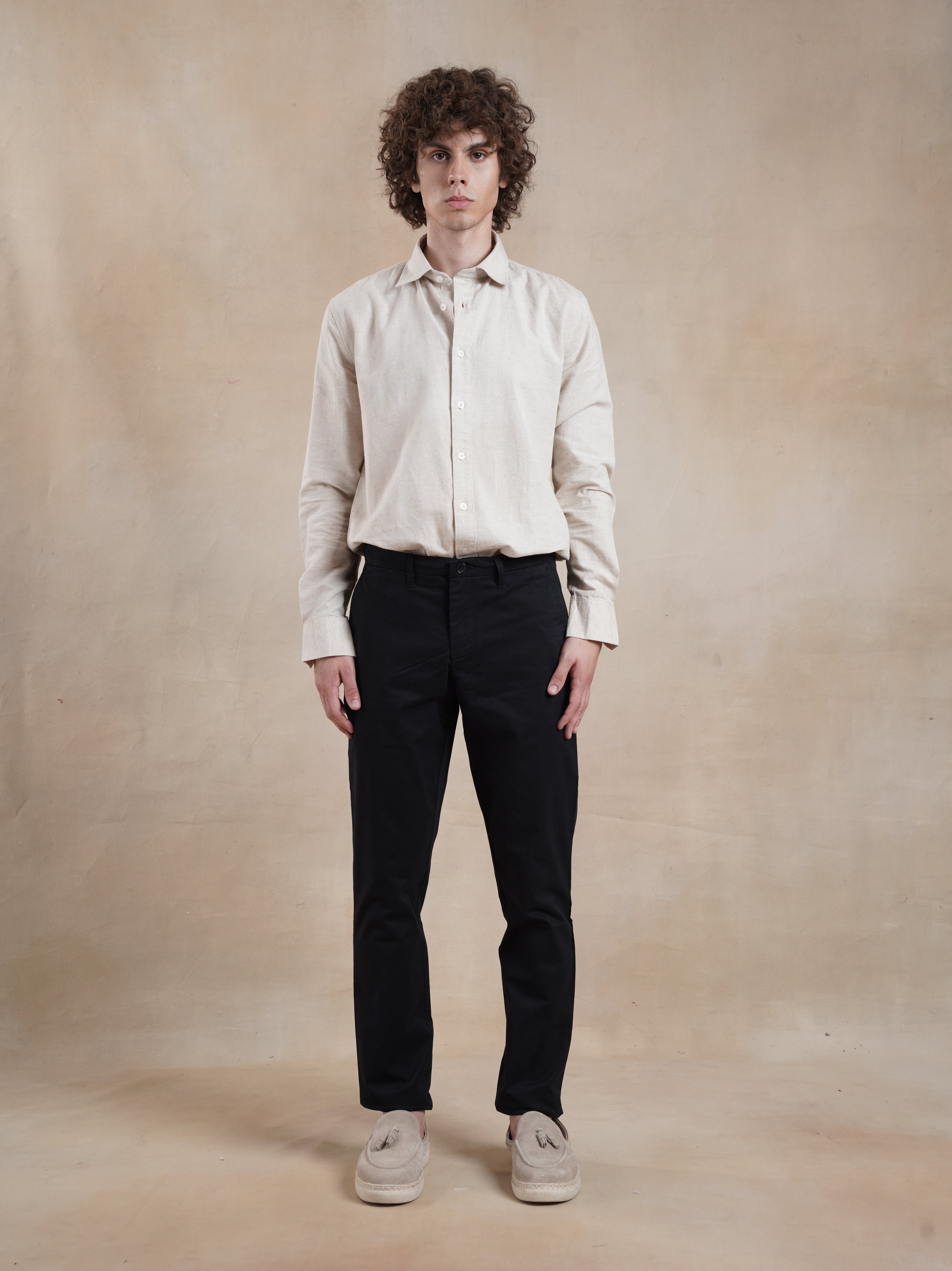 Men's Black Casual Regular Fit Chino