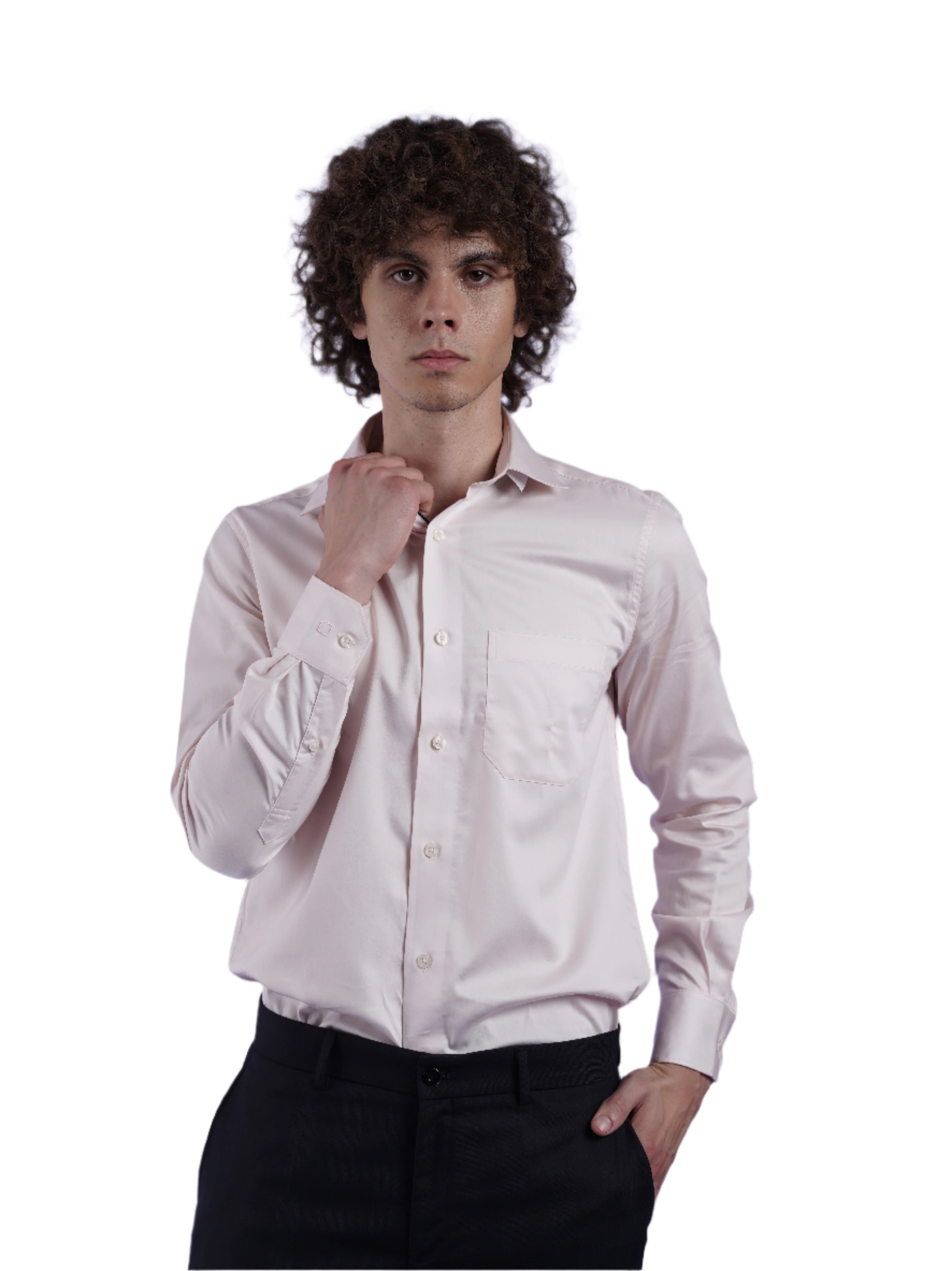 Men's Pink Formal Full Sleeves Shirt