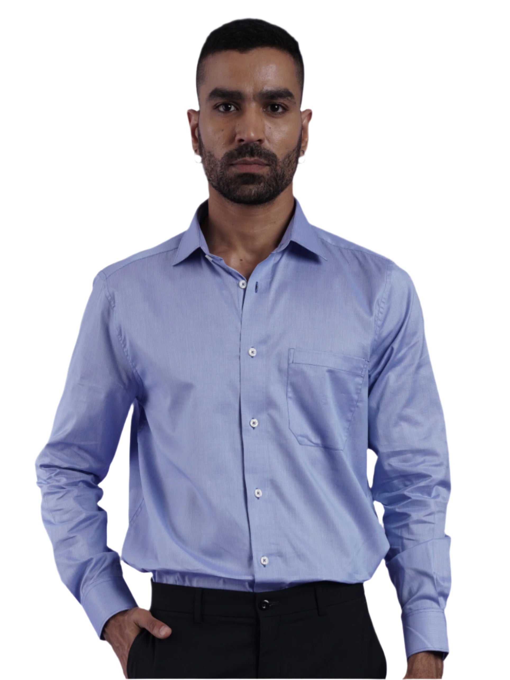 Men's Blue Formal Full Sleeves Shirt