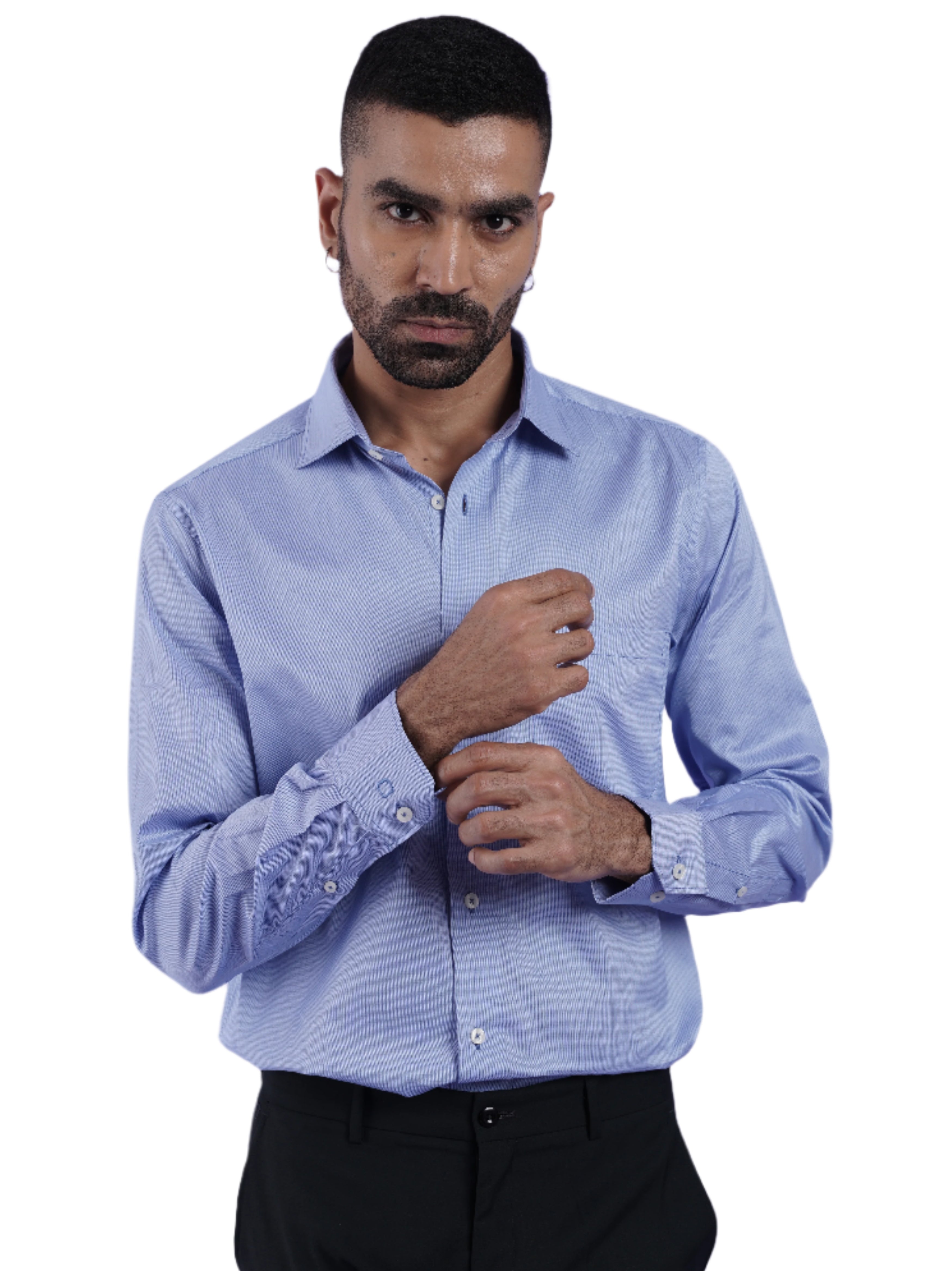 Men's Blue Formal Full Sleeves Shirt