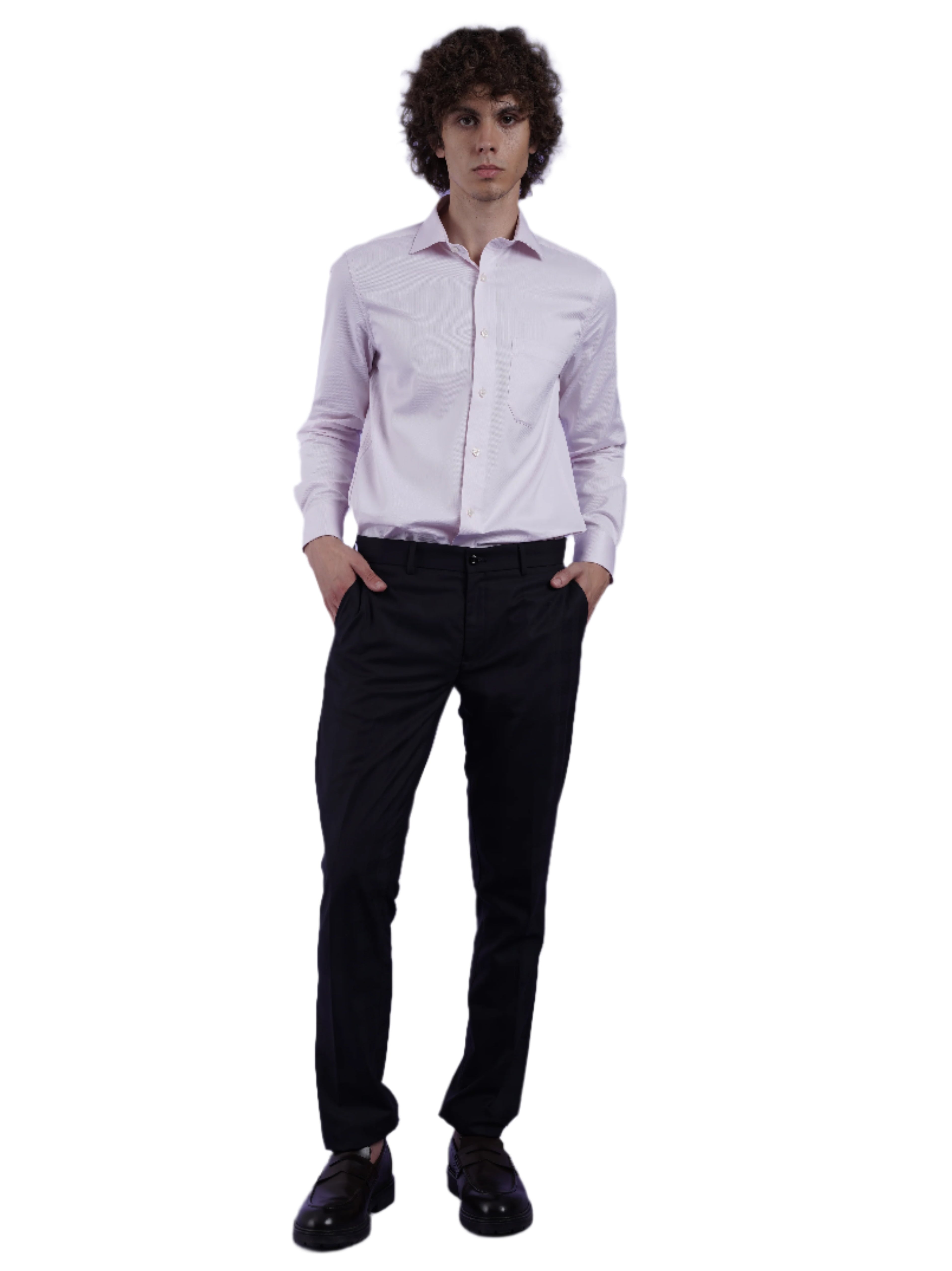 Men's Pink Formal Full Sleeves Shirt