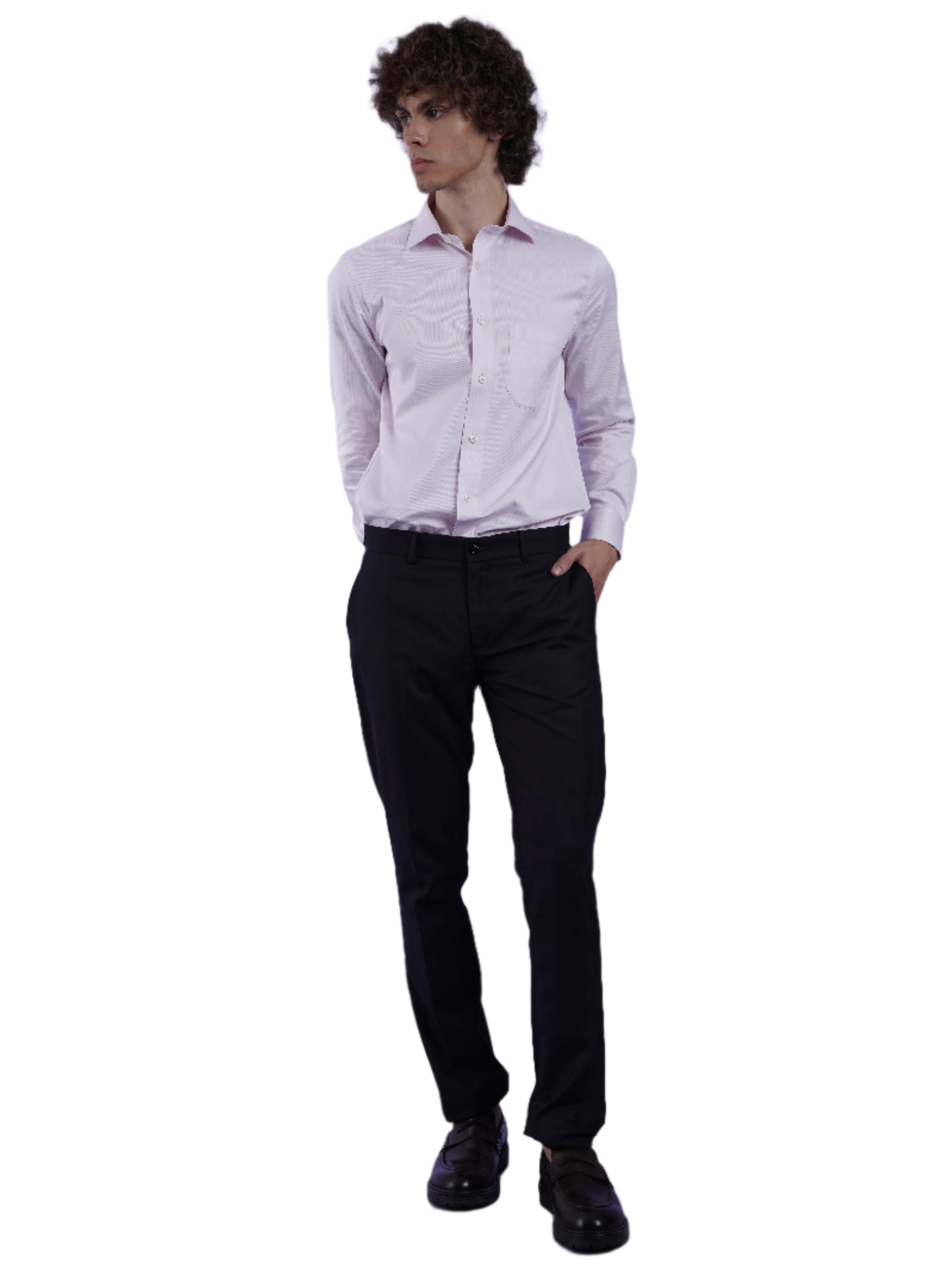 Men's Pink Formal Full Sleeves Shirt