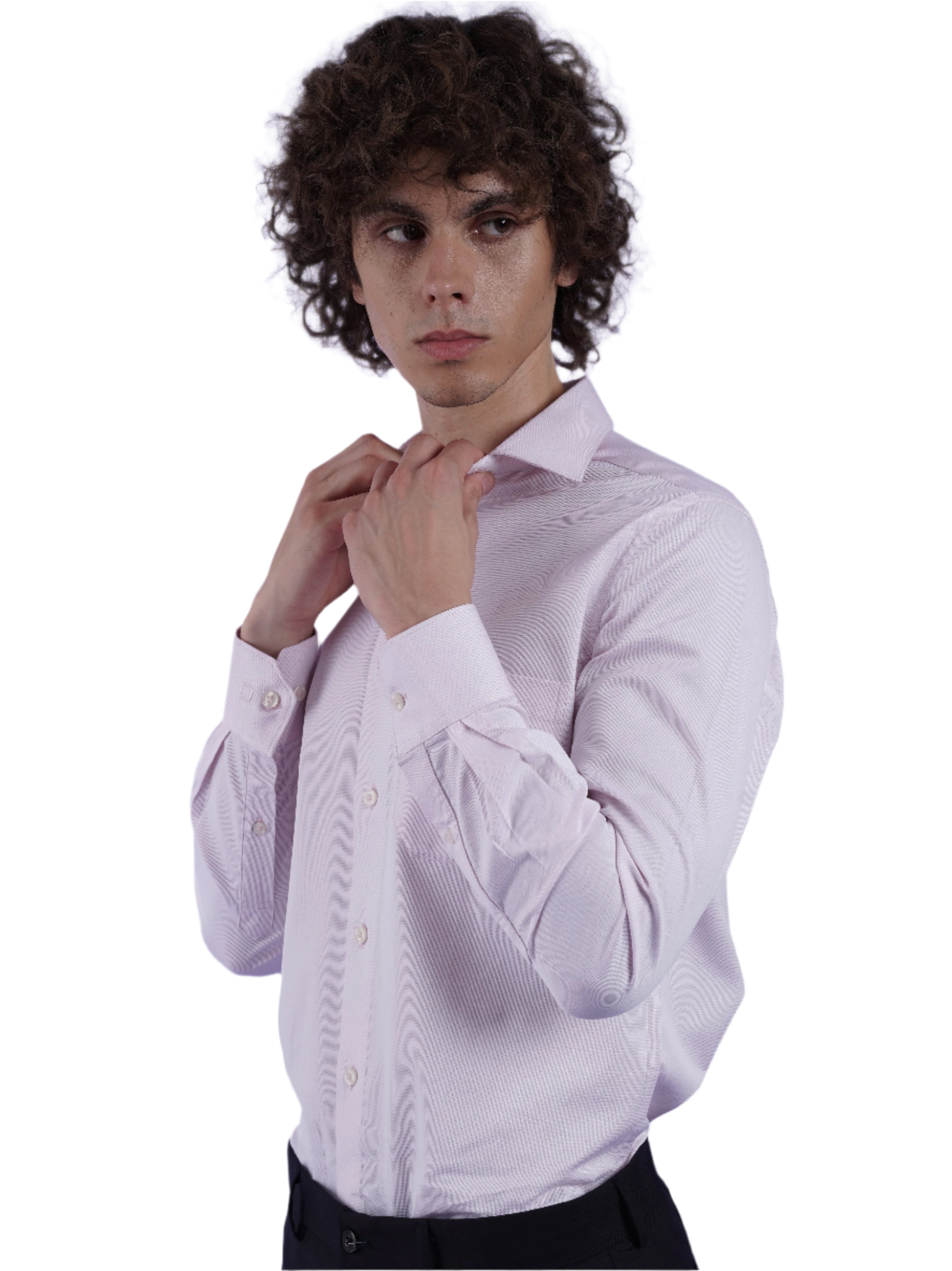 Men's Pink Formal Full Sleeves Shirt