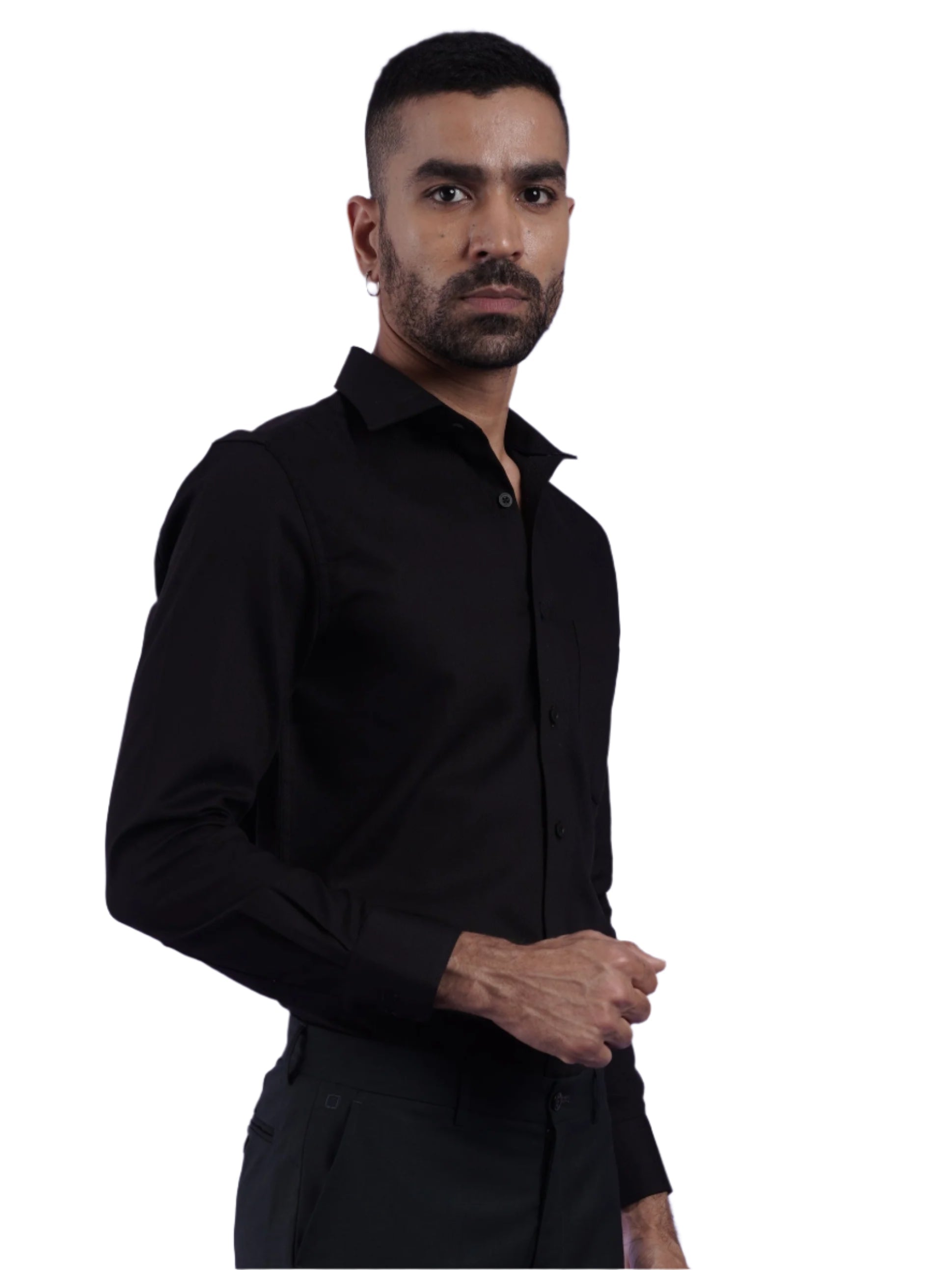 Men's Black Full Sleeves Formal Shirt