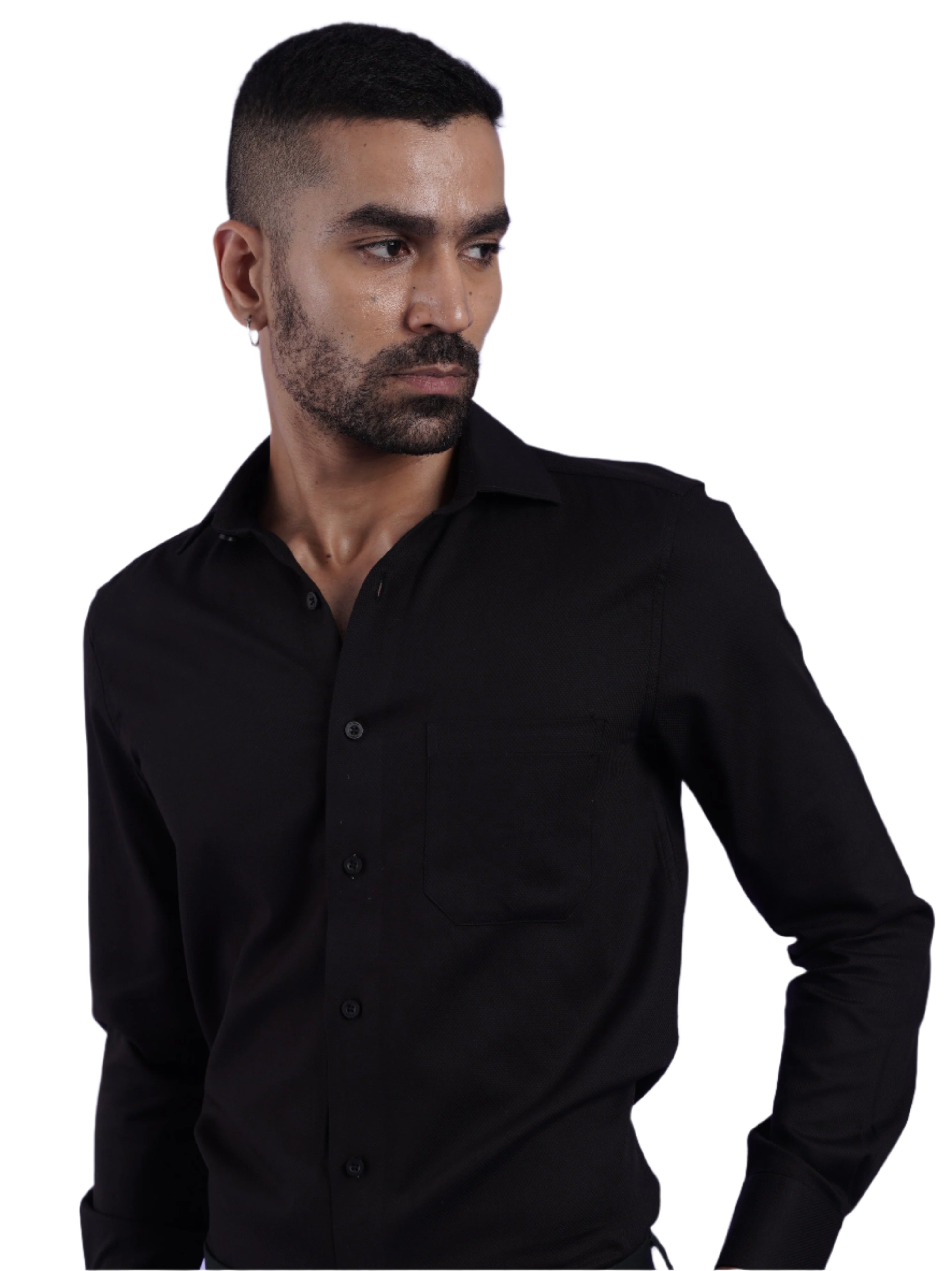 Men's Black Full Sleeves Formal Shirt