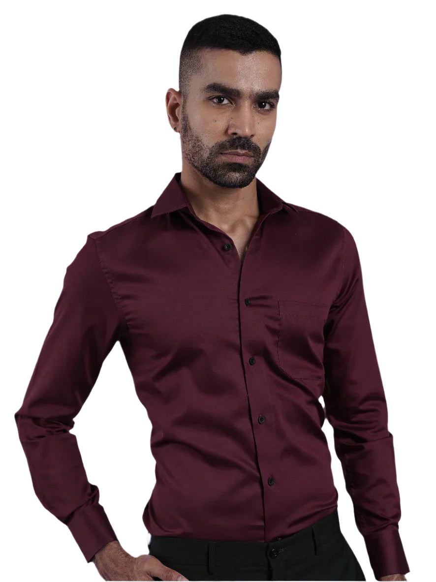 Men's Red Formal Full Sleeves Shirt