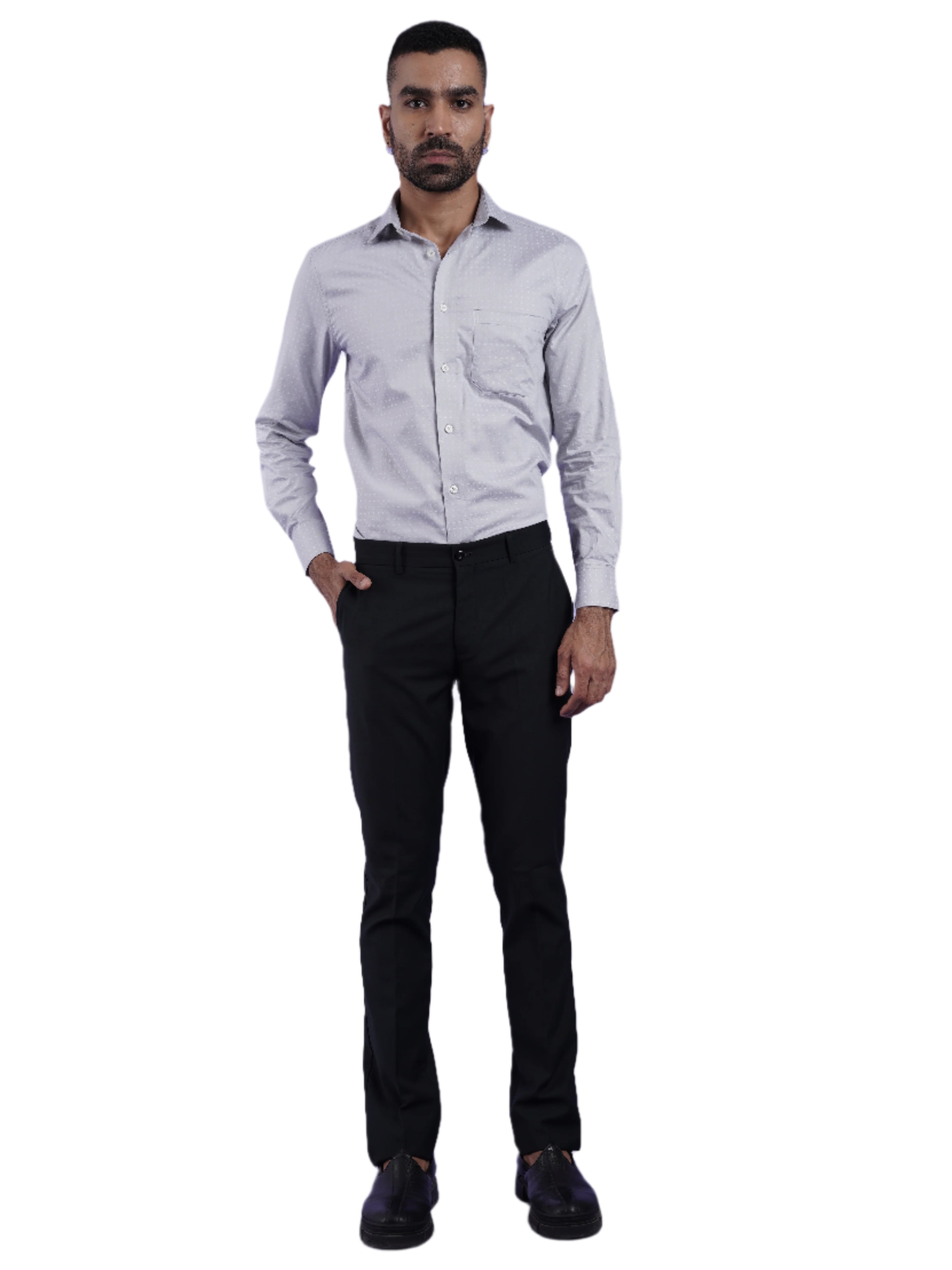 Men's Grey Full Sleeves Formal Shirt