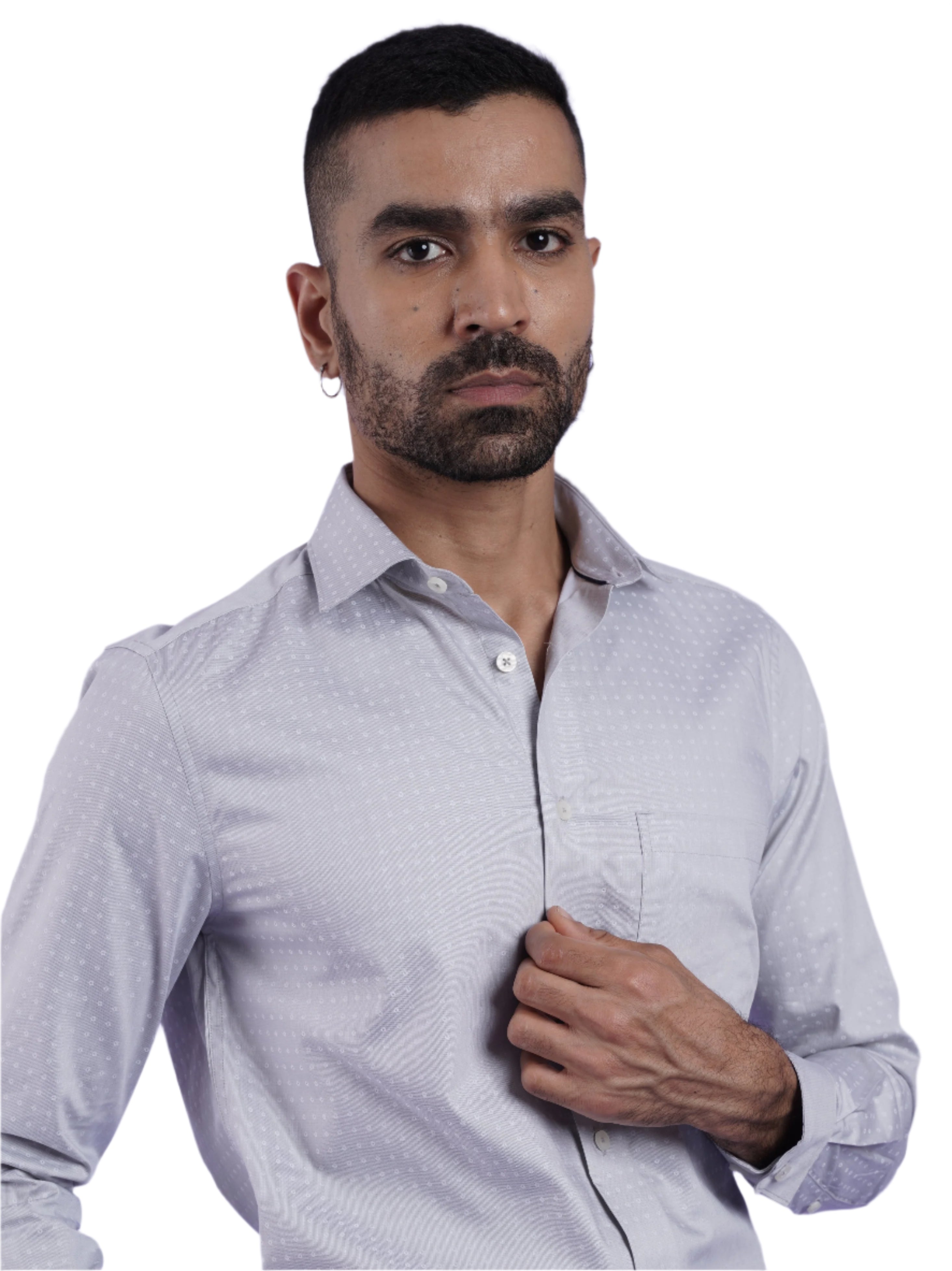 Men's Grey Full Sleeves Formal Shirt