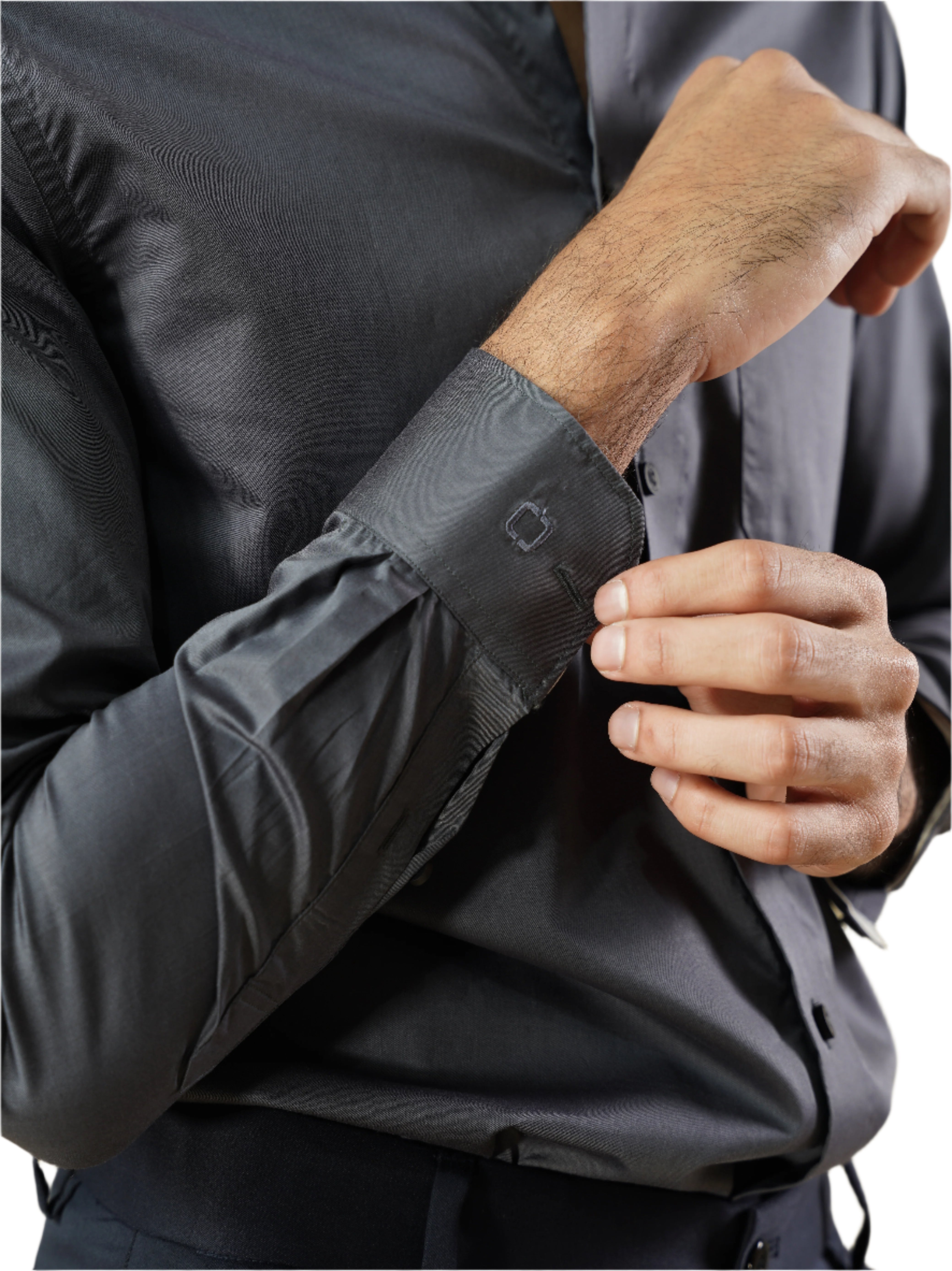 Men's Grey Full Sleeves Formal Shirt