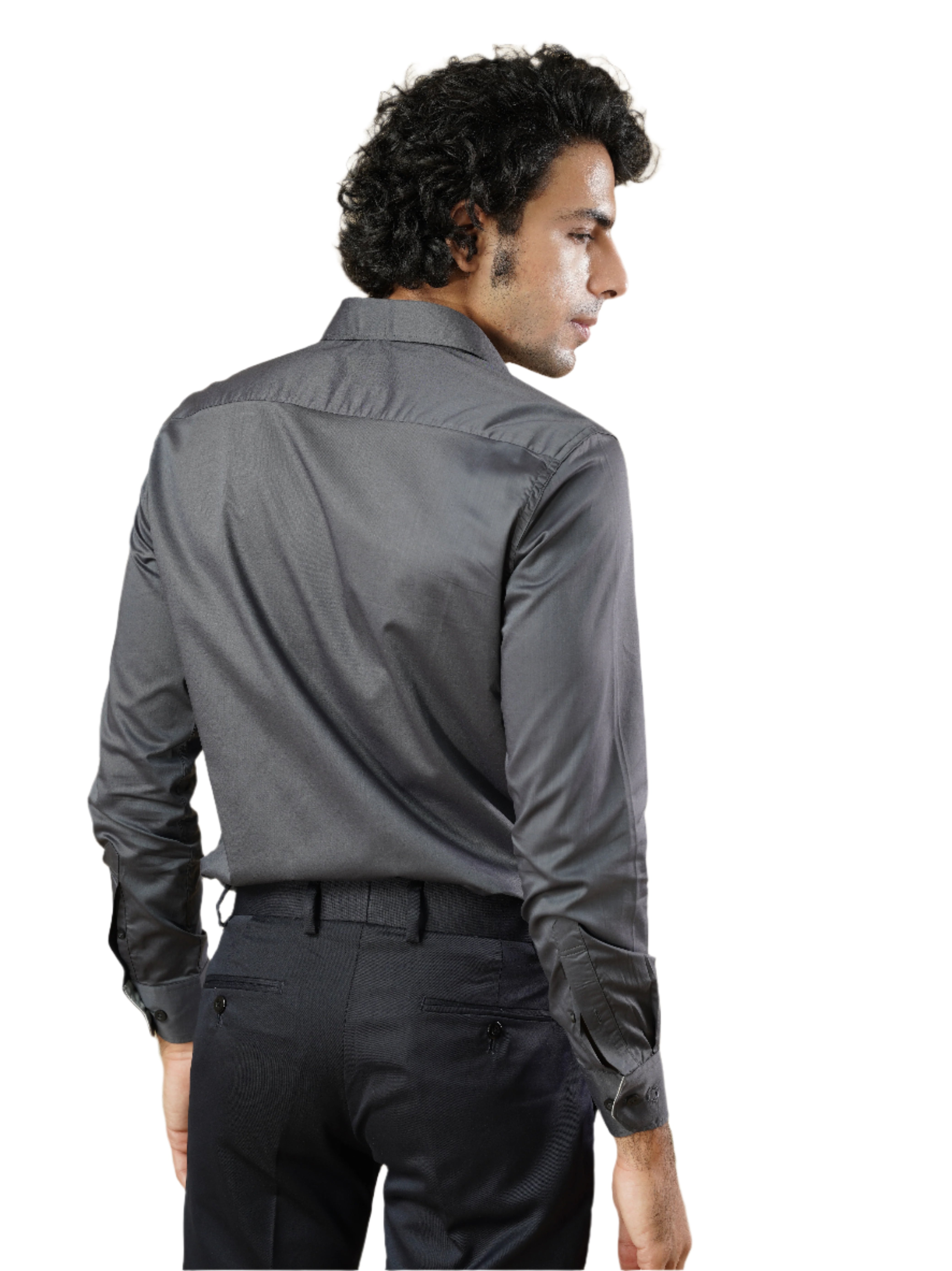 Men's Grey Full Sleeves Formal Shirt