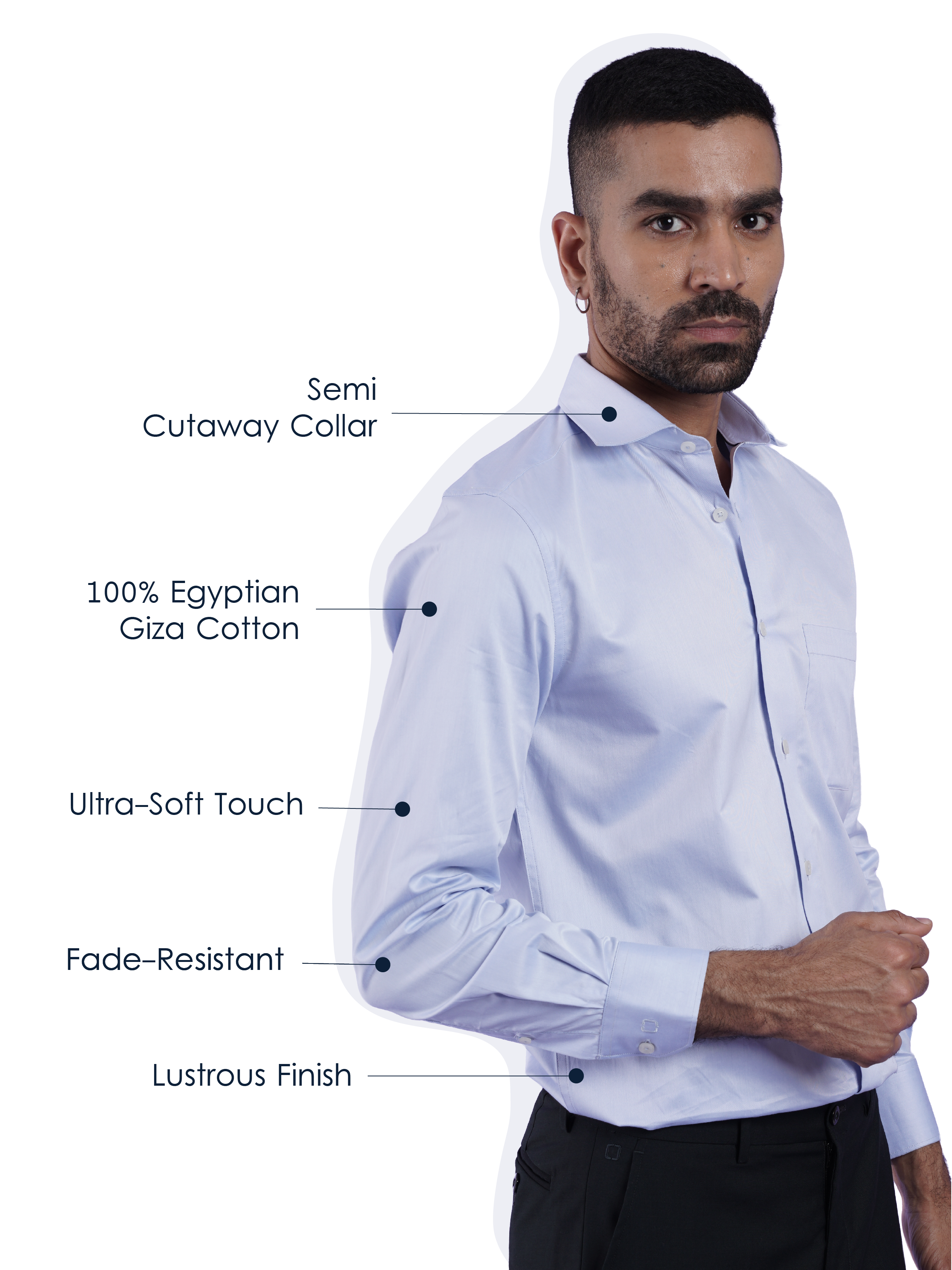 Men's Solid Blue Formal Full Sleeves Shirt