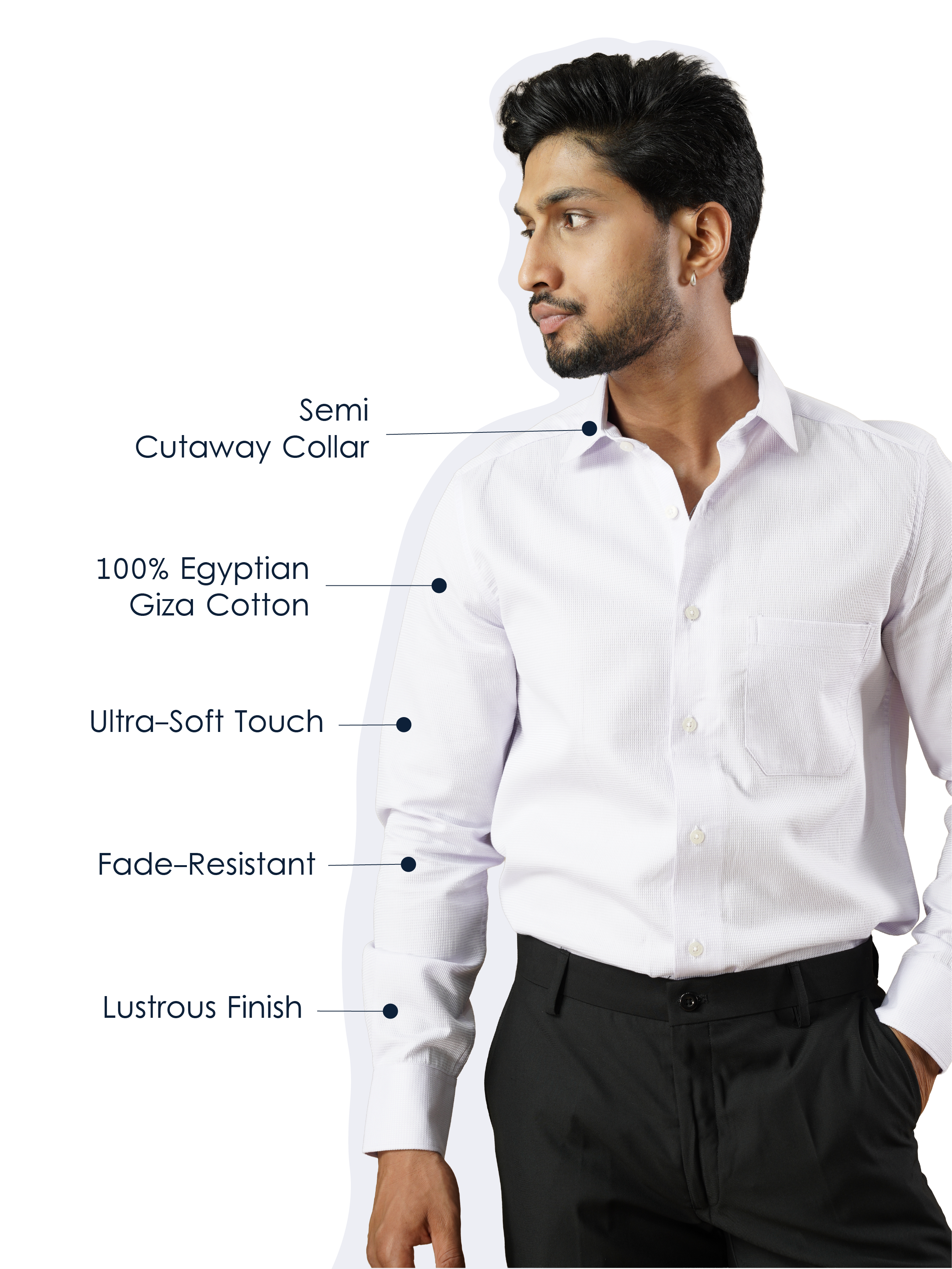 Men’s Lavender Formal Full Sleeves Shirt