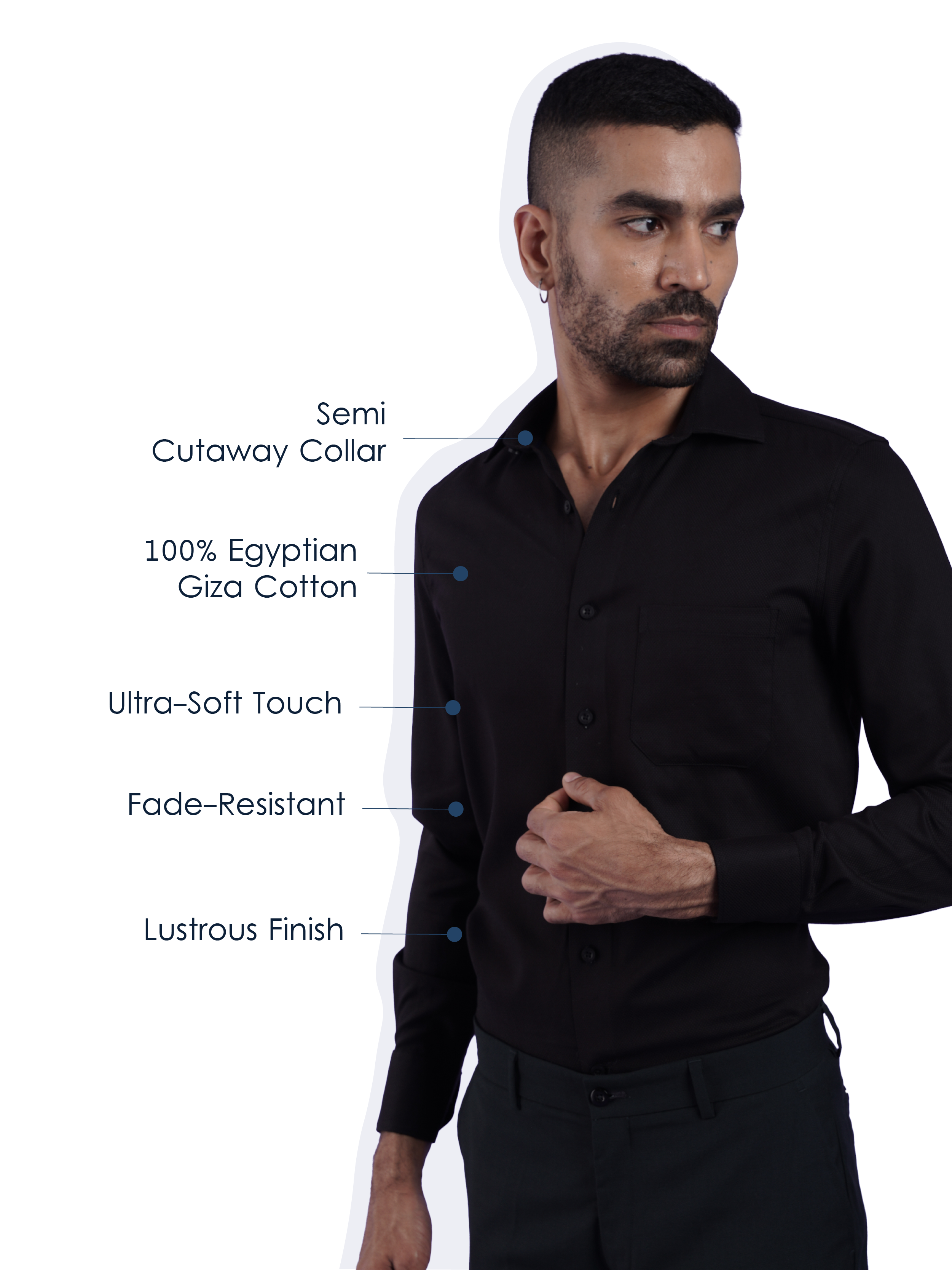 Men's Black Full Sleeves Formal Shirt