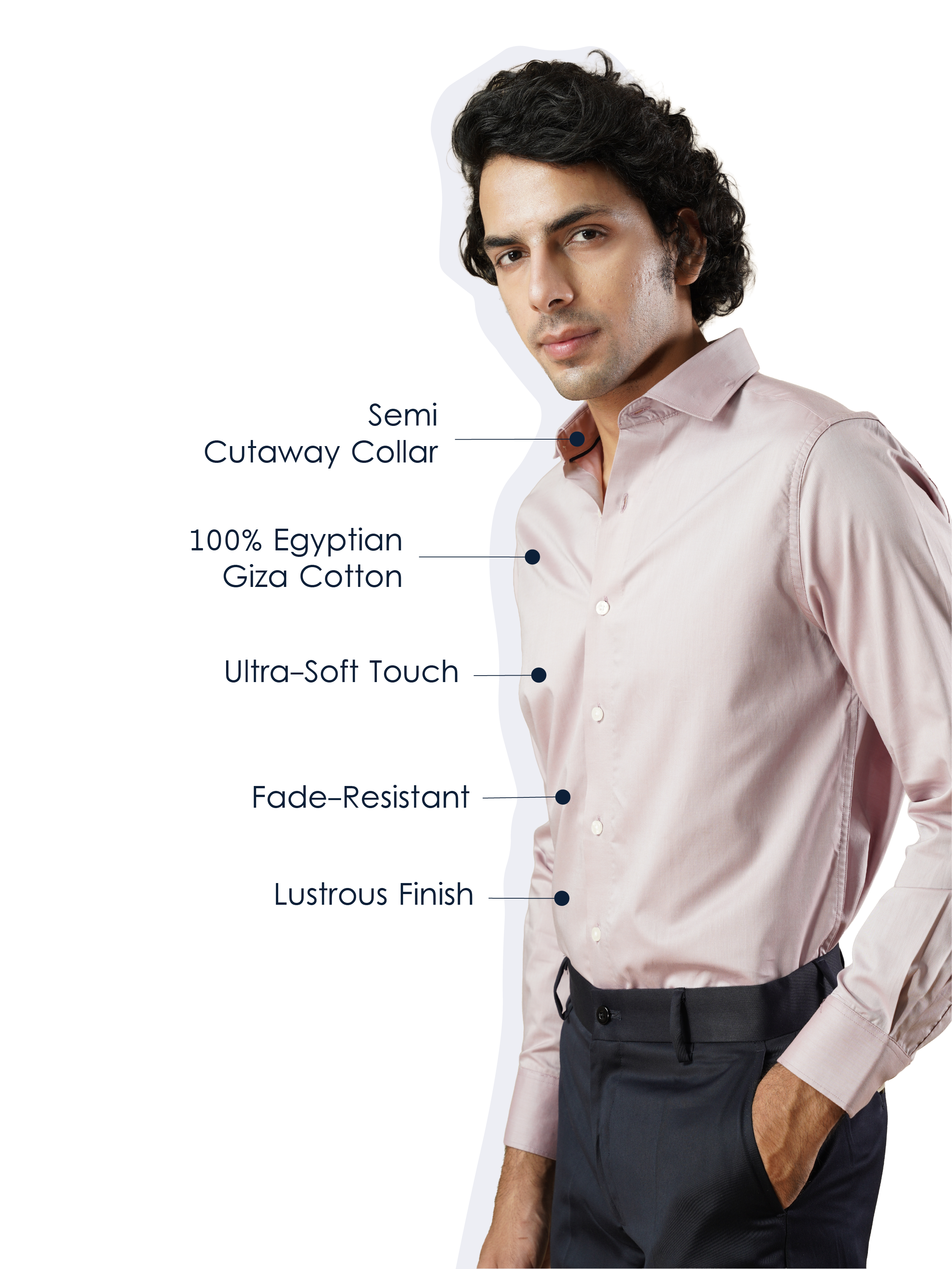 Men's Pink Full Sleeves Formal Shirt