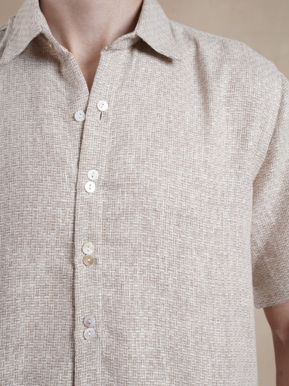Men's Textured Jute Blend Check Shirt