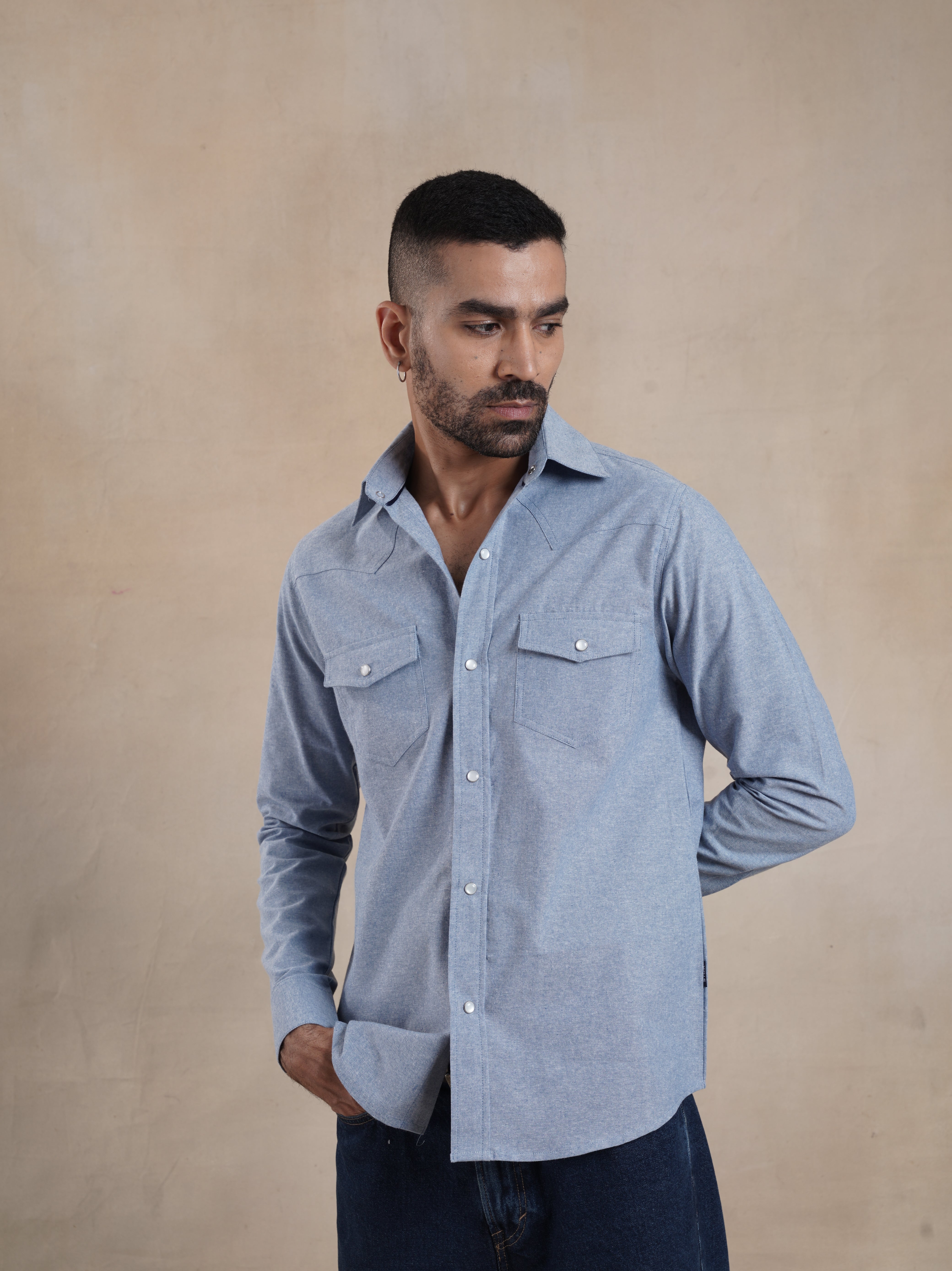 Men's Chambray Western Shirt
