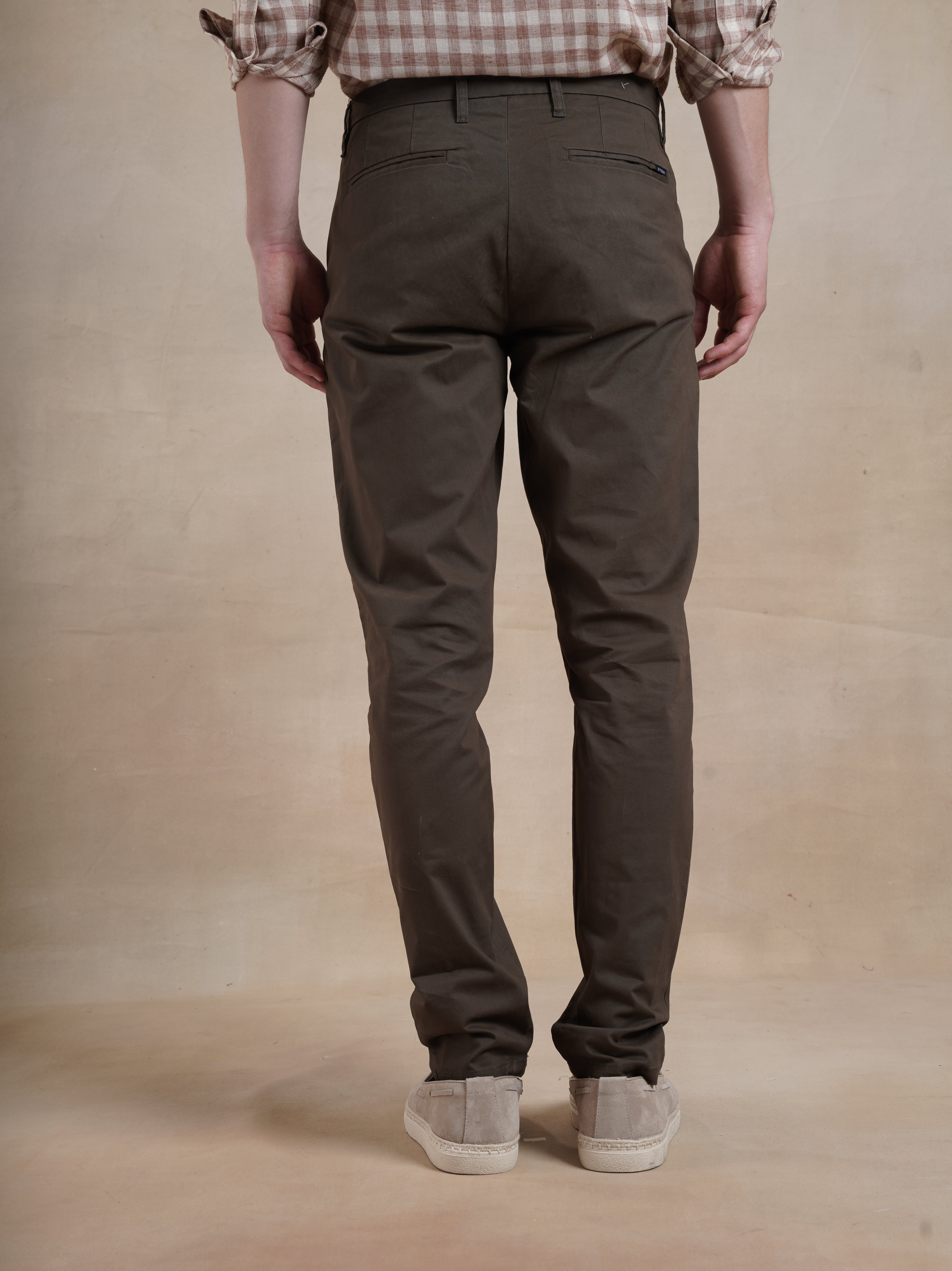 Men's Brown Casual Regular Fit Chino