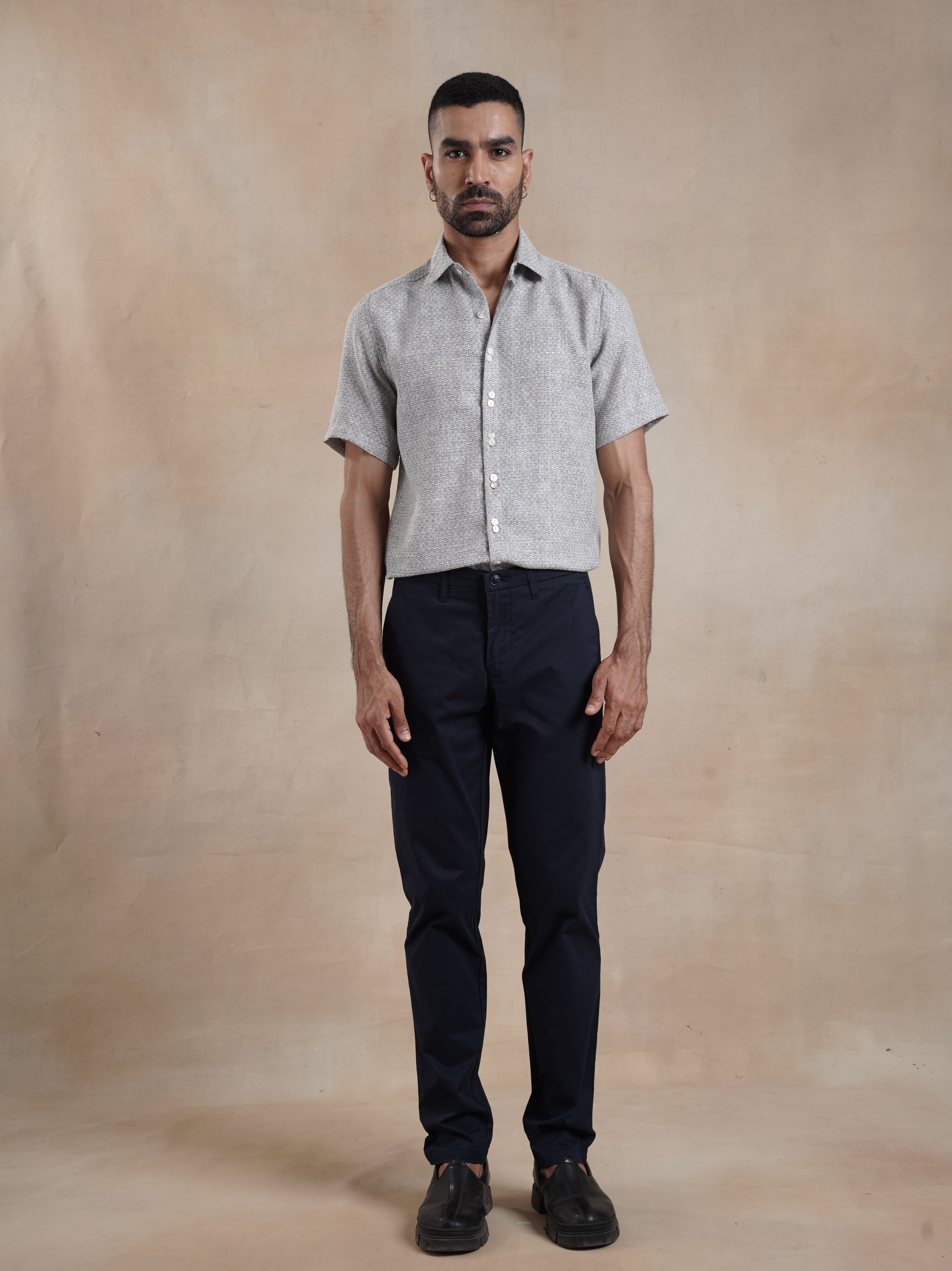 Men's Navy Casual Regular Fit Chino