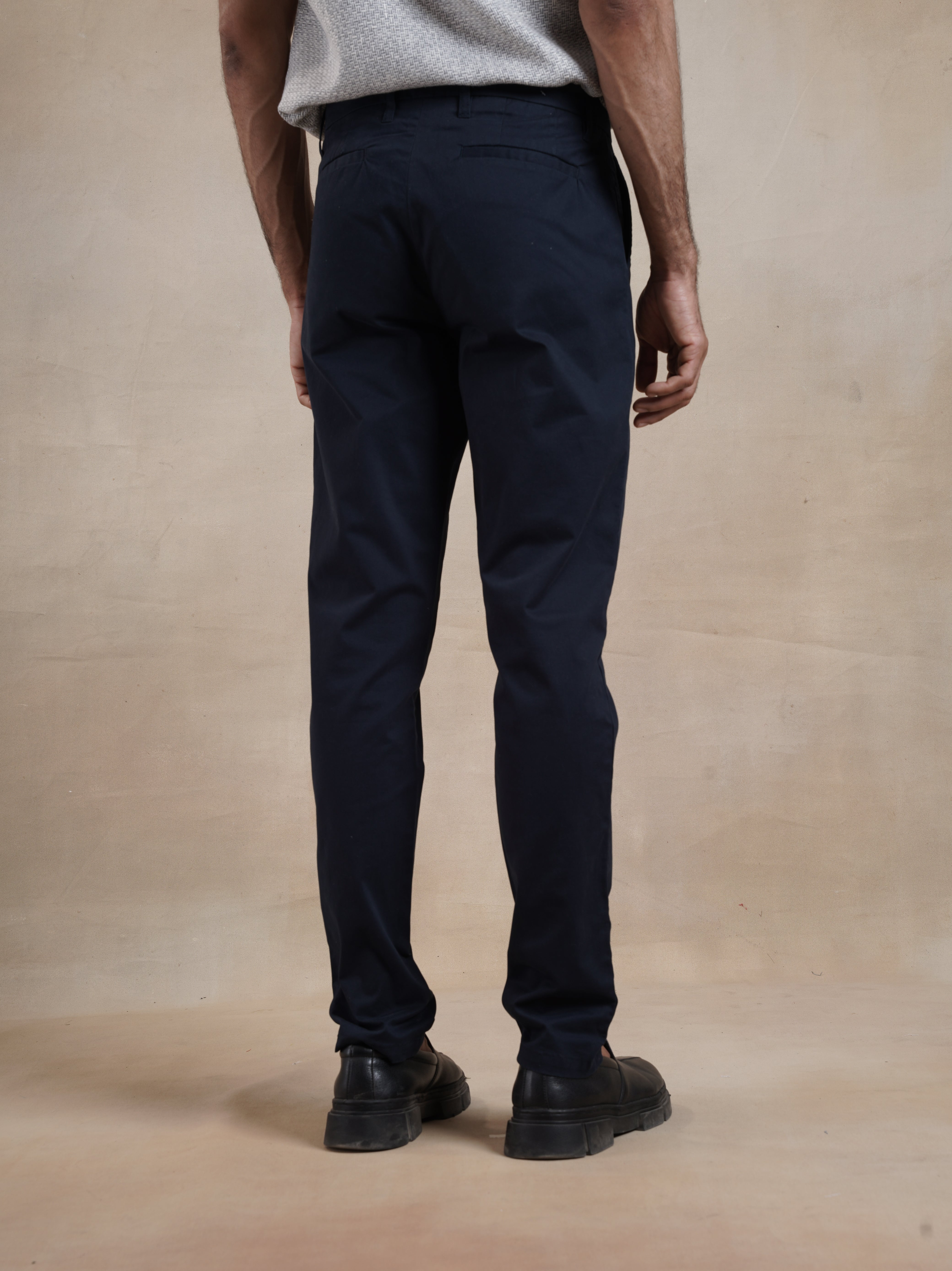 Men's Navy Casual Regular Fit Chino