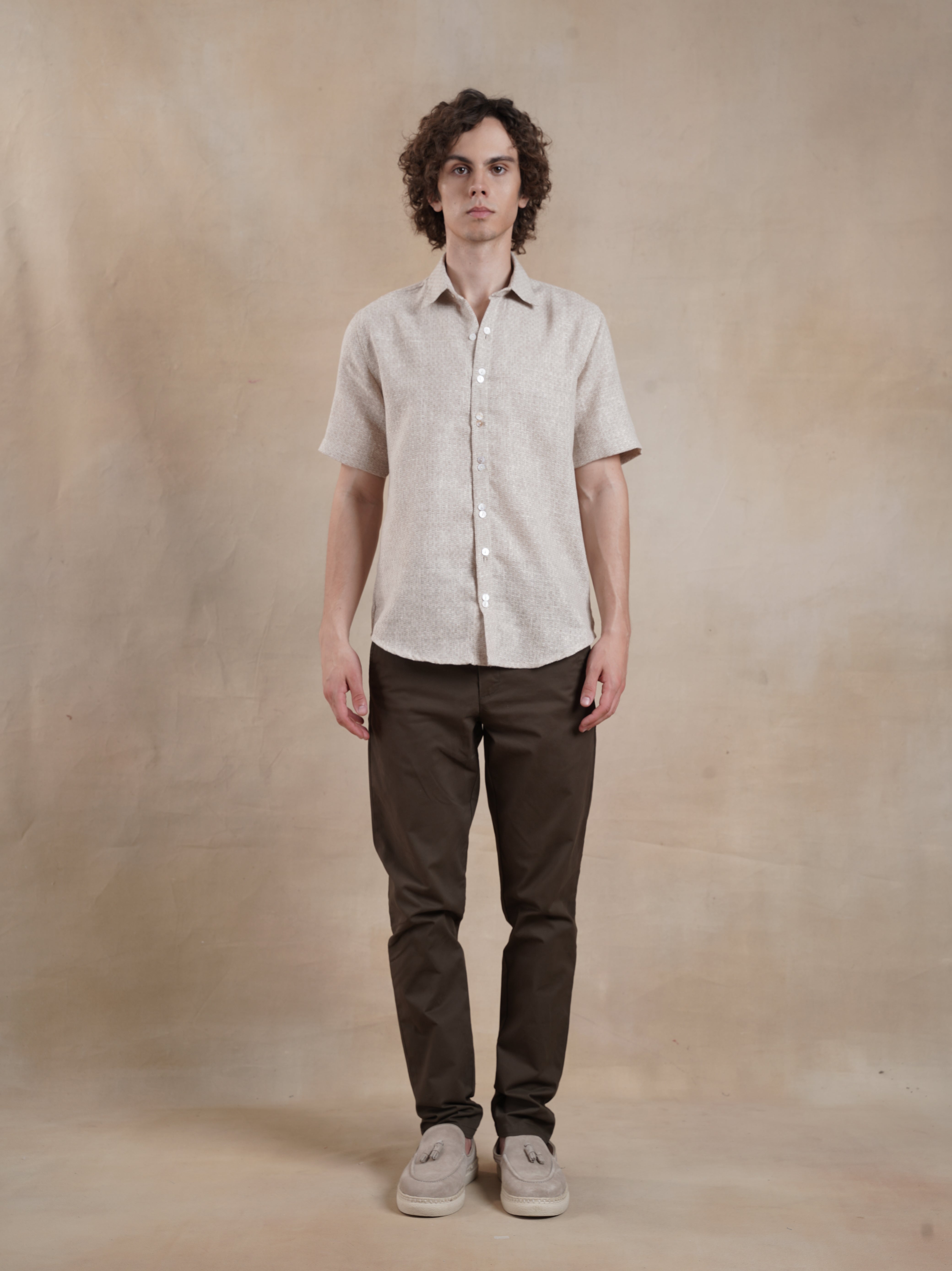 Men's Textured Jute Blend Check Shirt