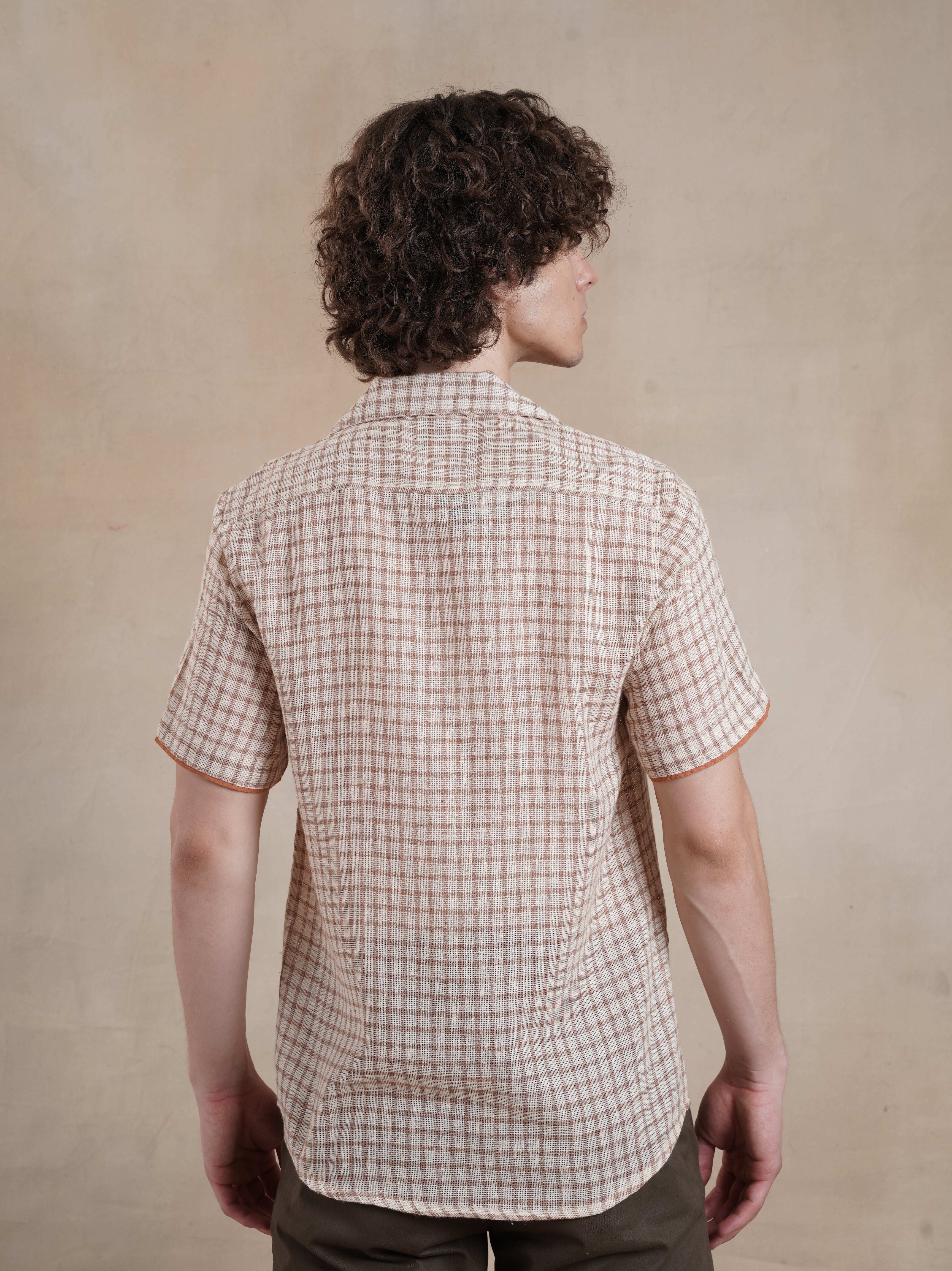 Men's Textured Jute Blend Check Shirt