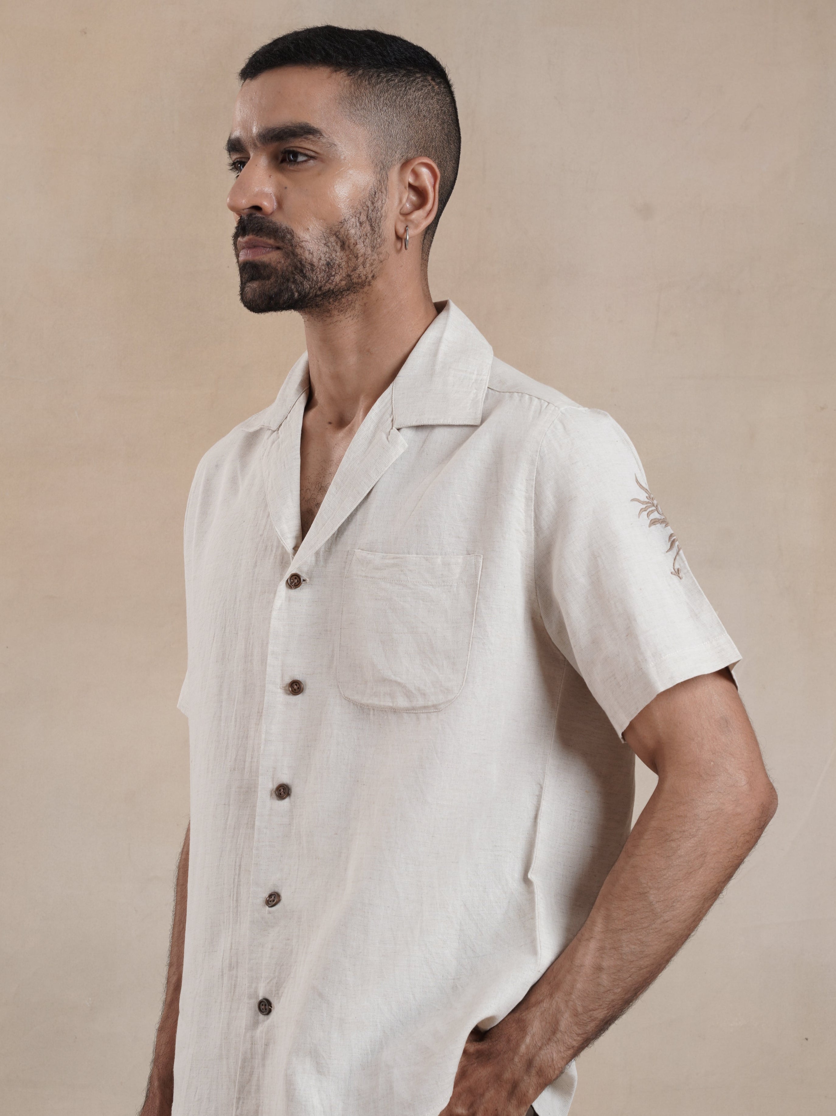 Men's Embroidered Resort Collar Shirt