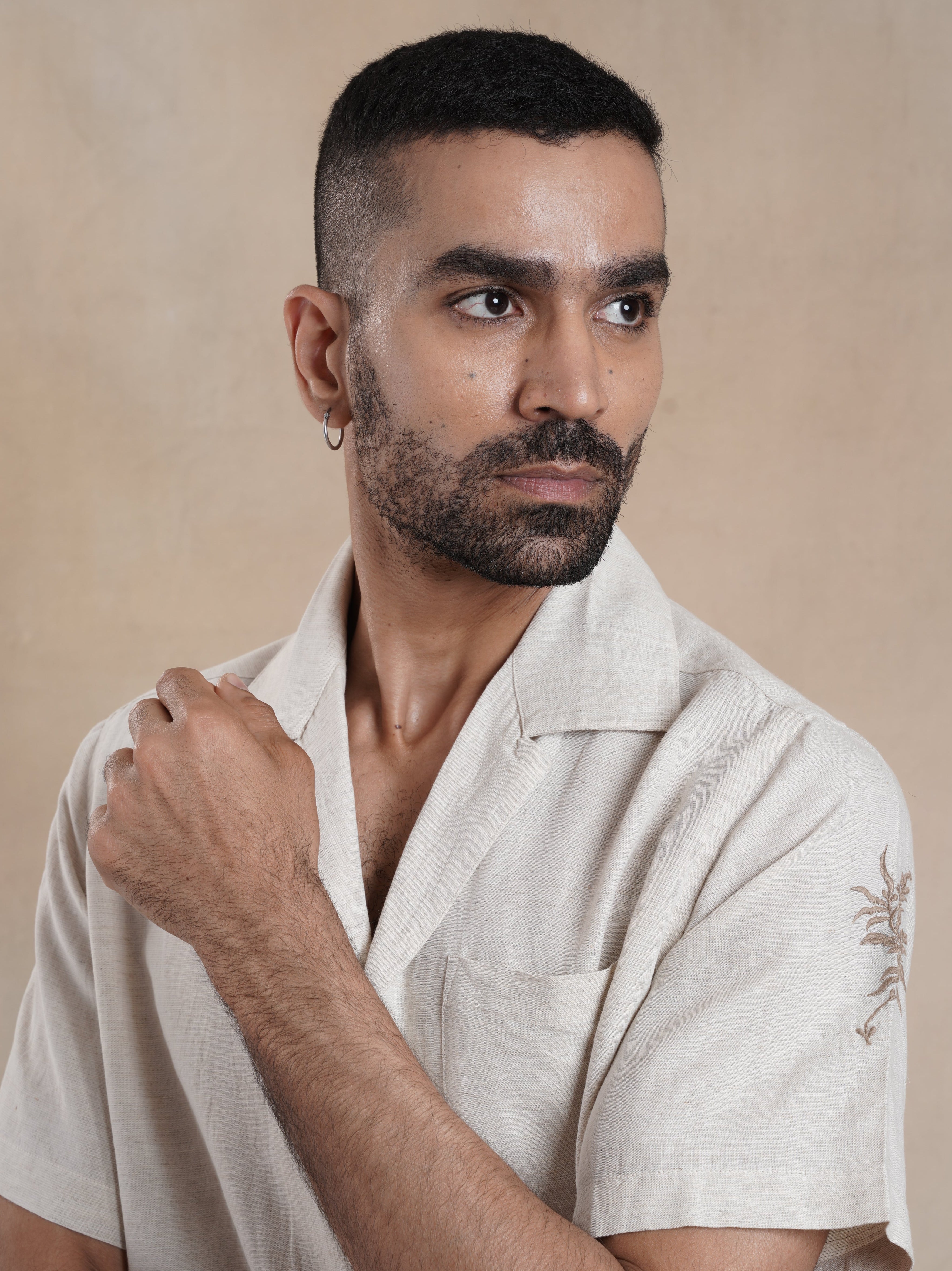 Men's Embroidered Resort Collar Shirt