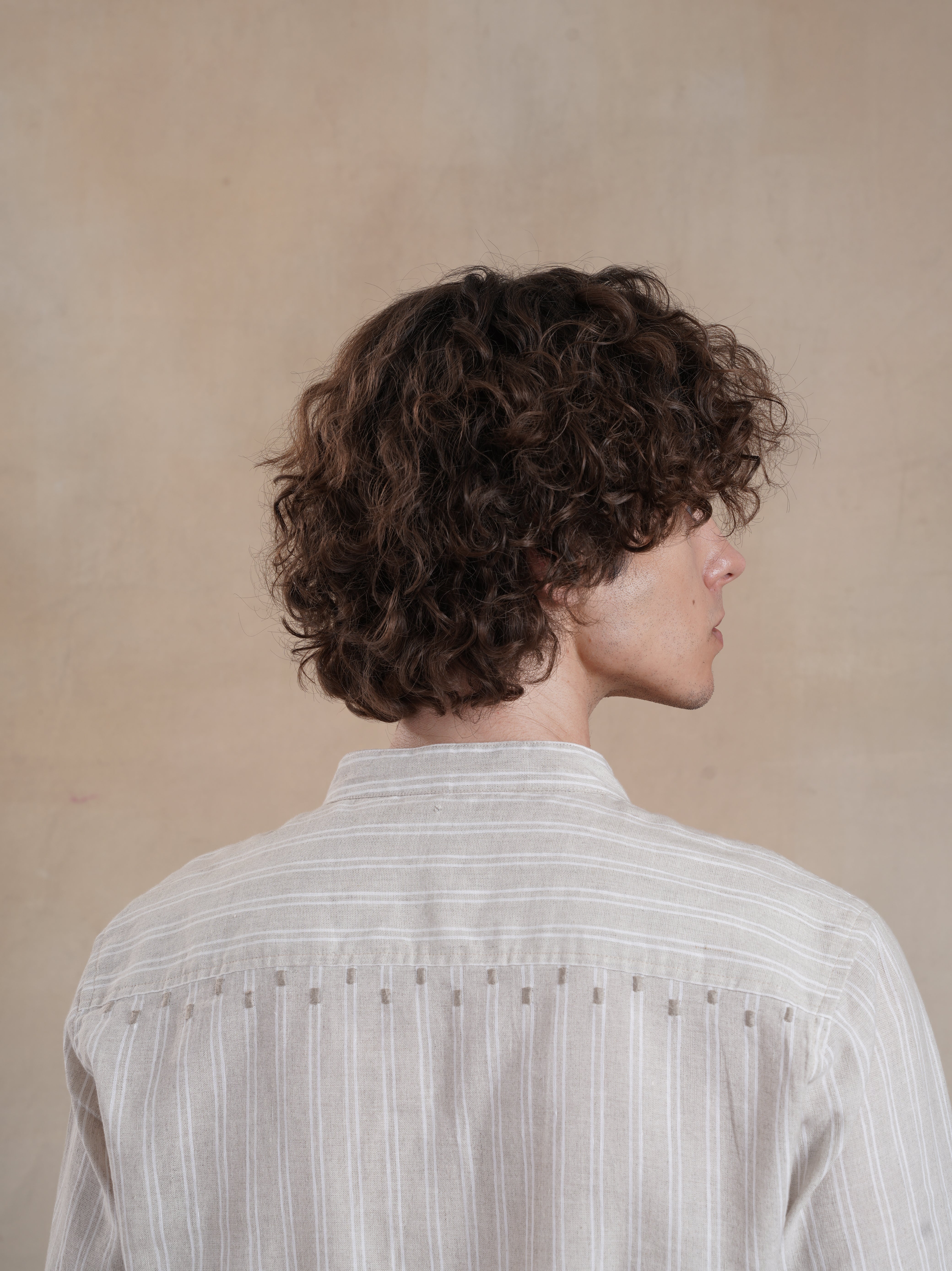 Men's Festive Shirt with Mandarin collar | Minimal Embroidery