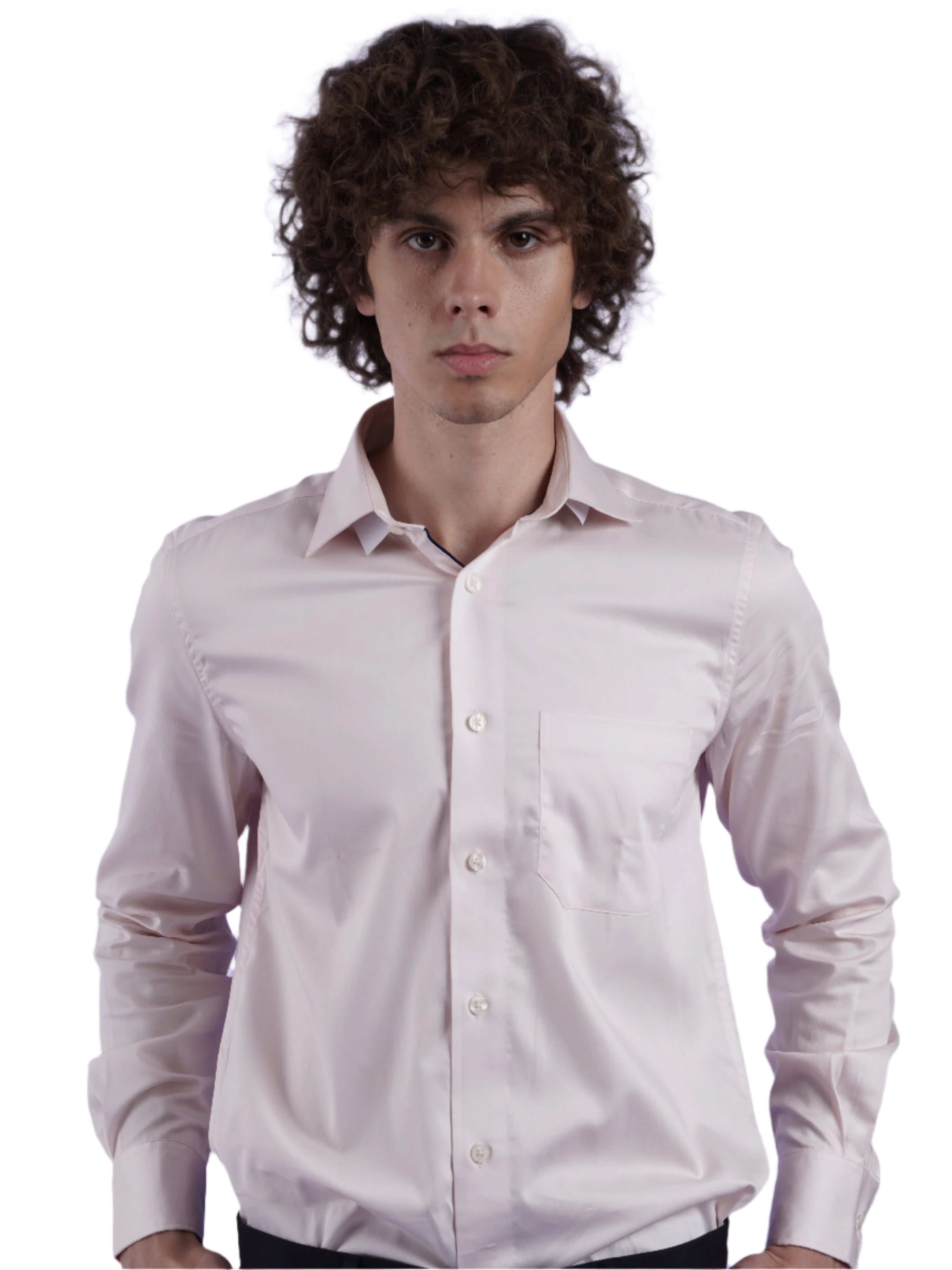 Men's Pink Formal Full Sleeves Shirt