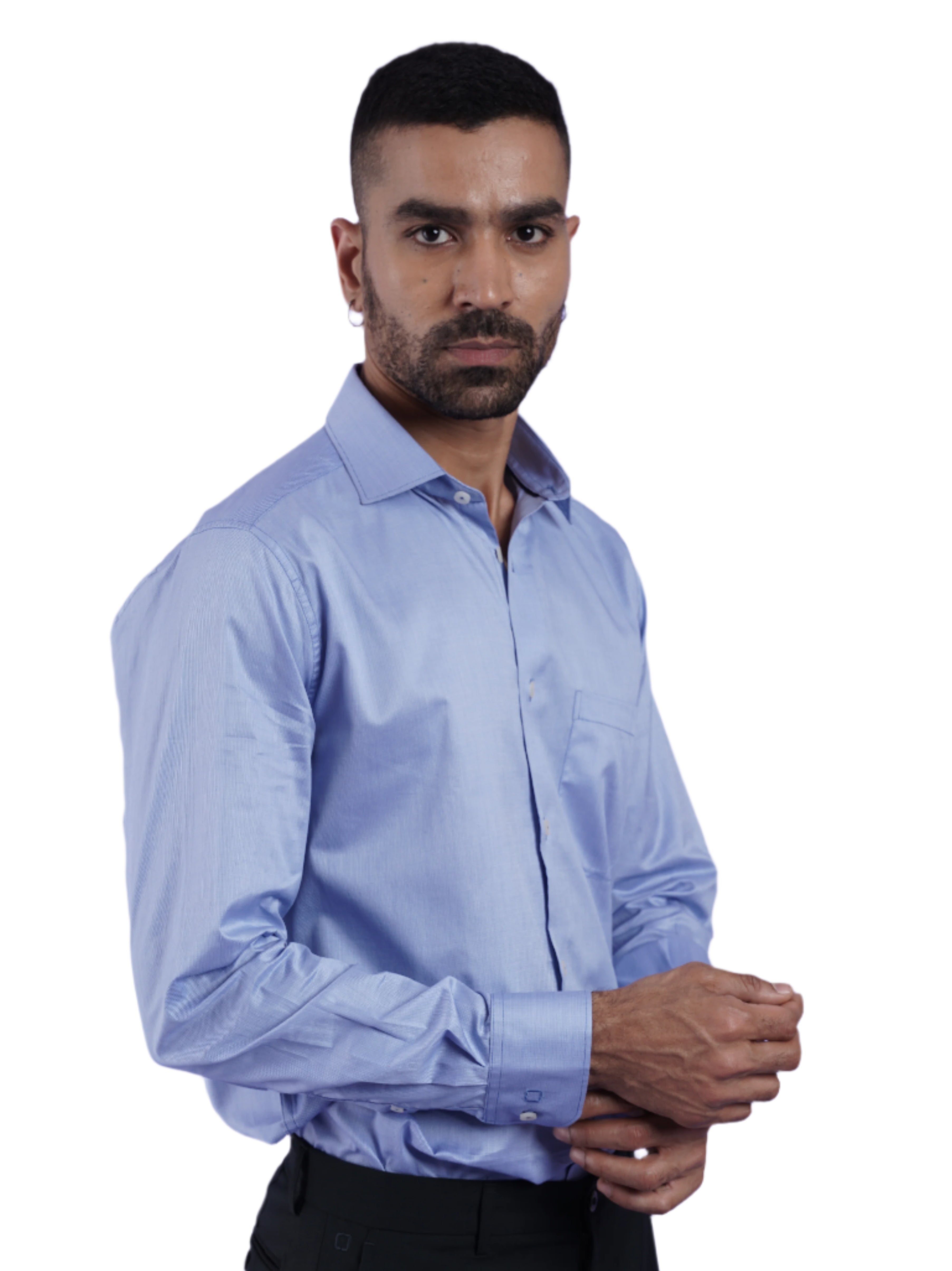Men's Blue Formal Full Sleeves Shirt