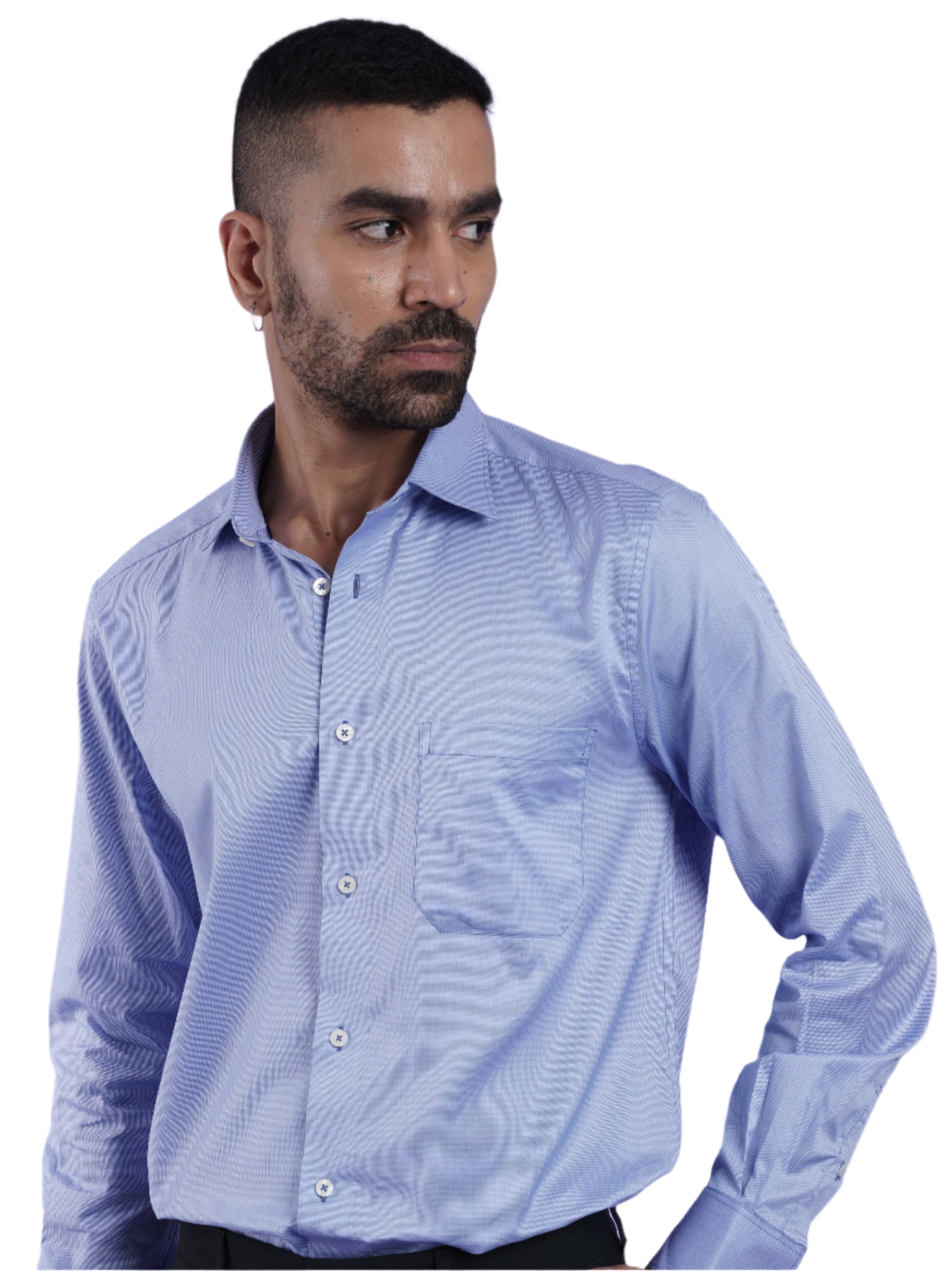 Men's Blue Formal Full Sleeves Shirt