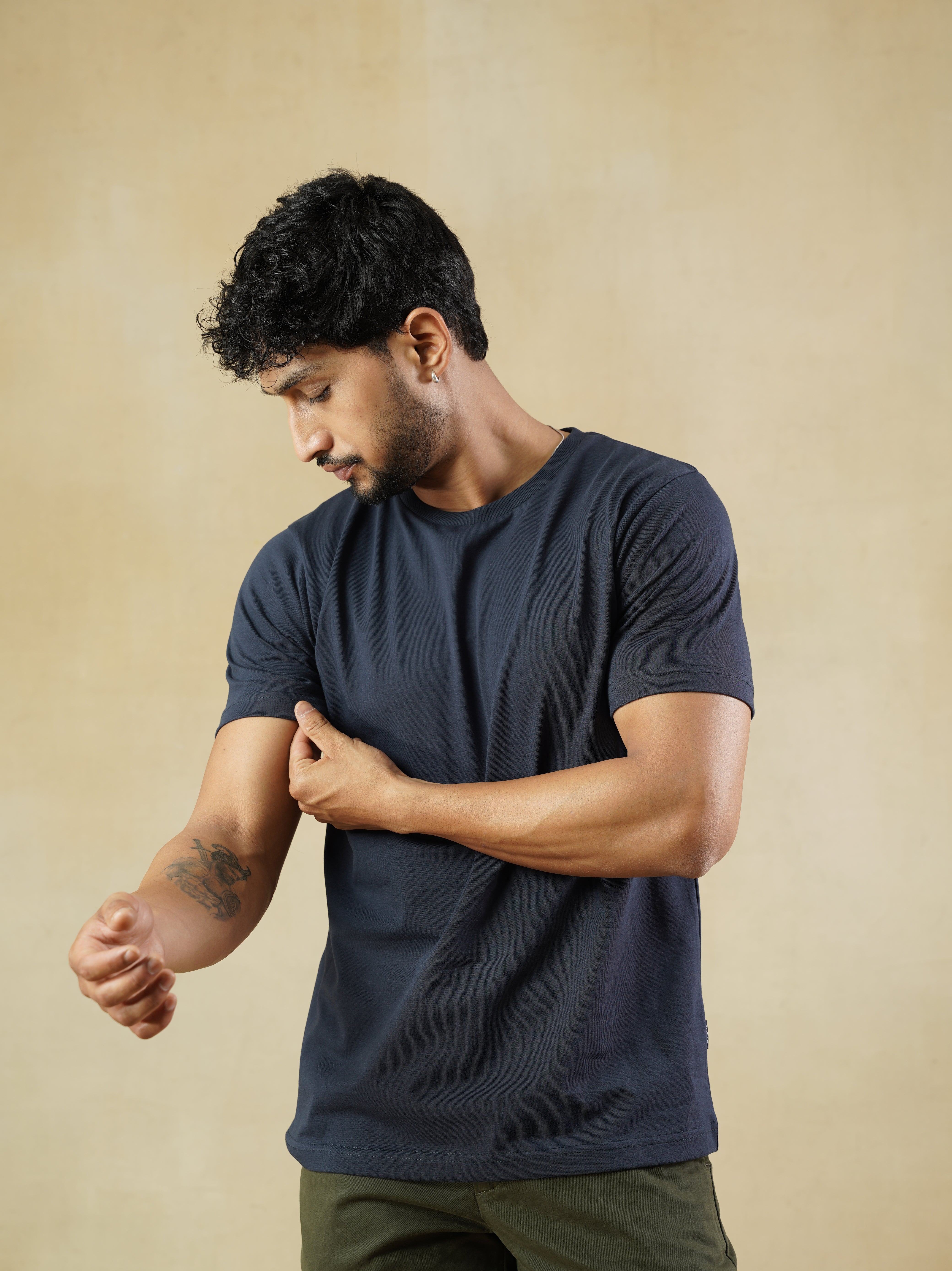 Men’s Navy Blue Crewneck T-Shirt