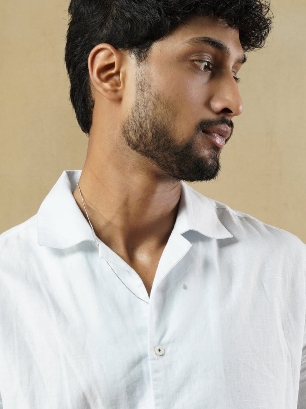 Men's Linen-Cotton Blend Landscape Print Shirt