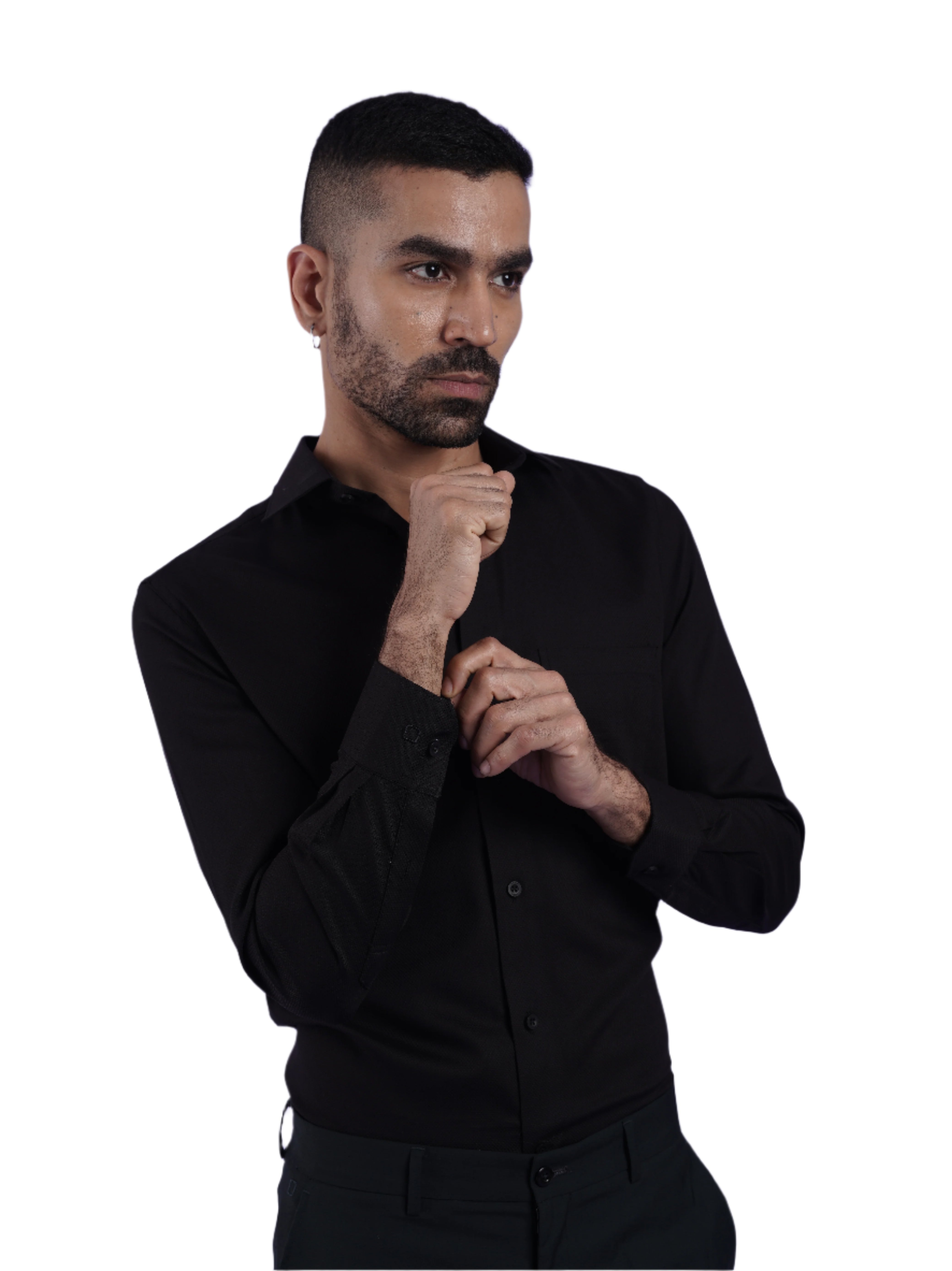Men's Black Full Sleeves Formal Shirt