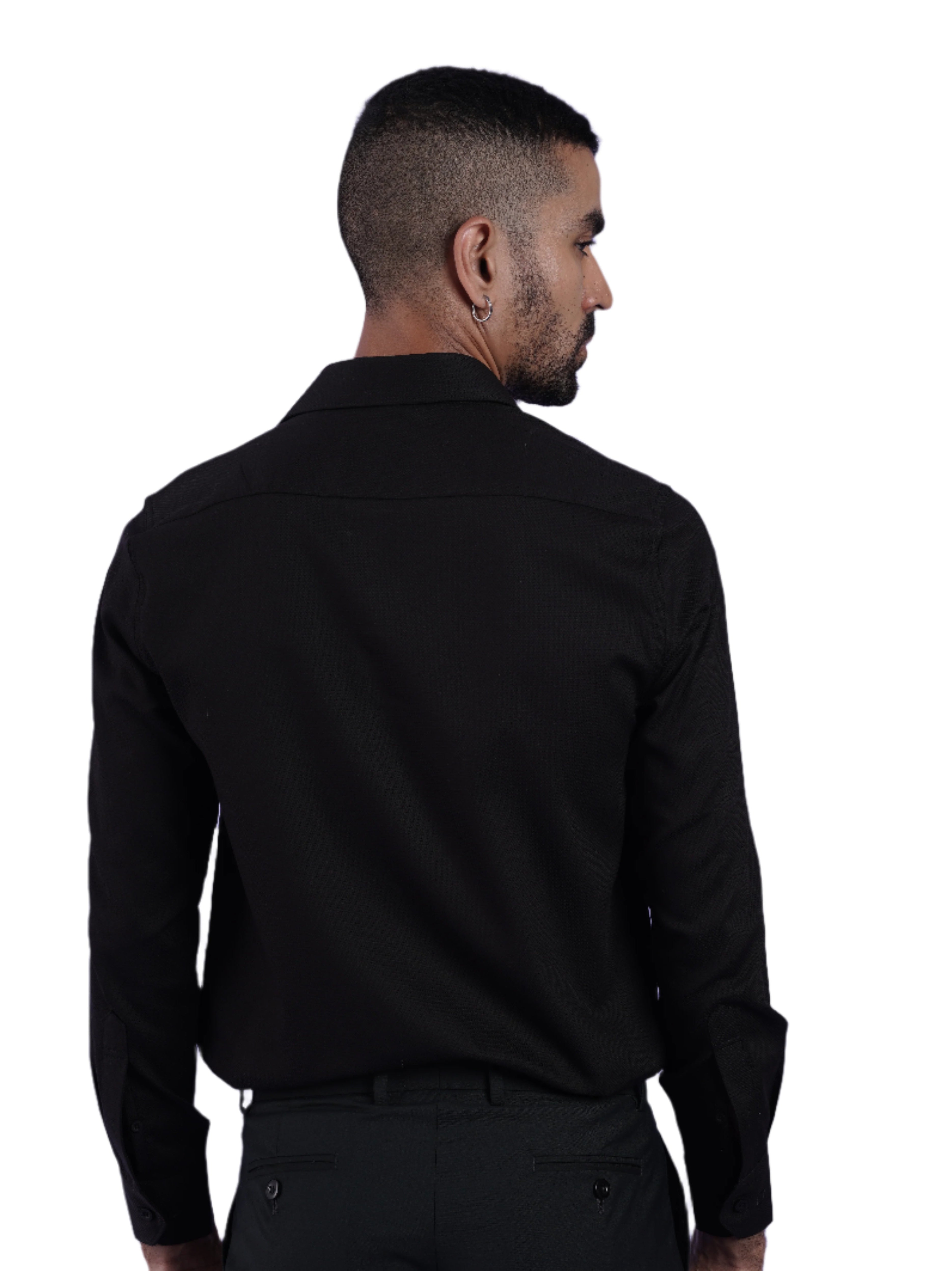 Men's Black Full Sleeves Formal Shirt