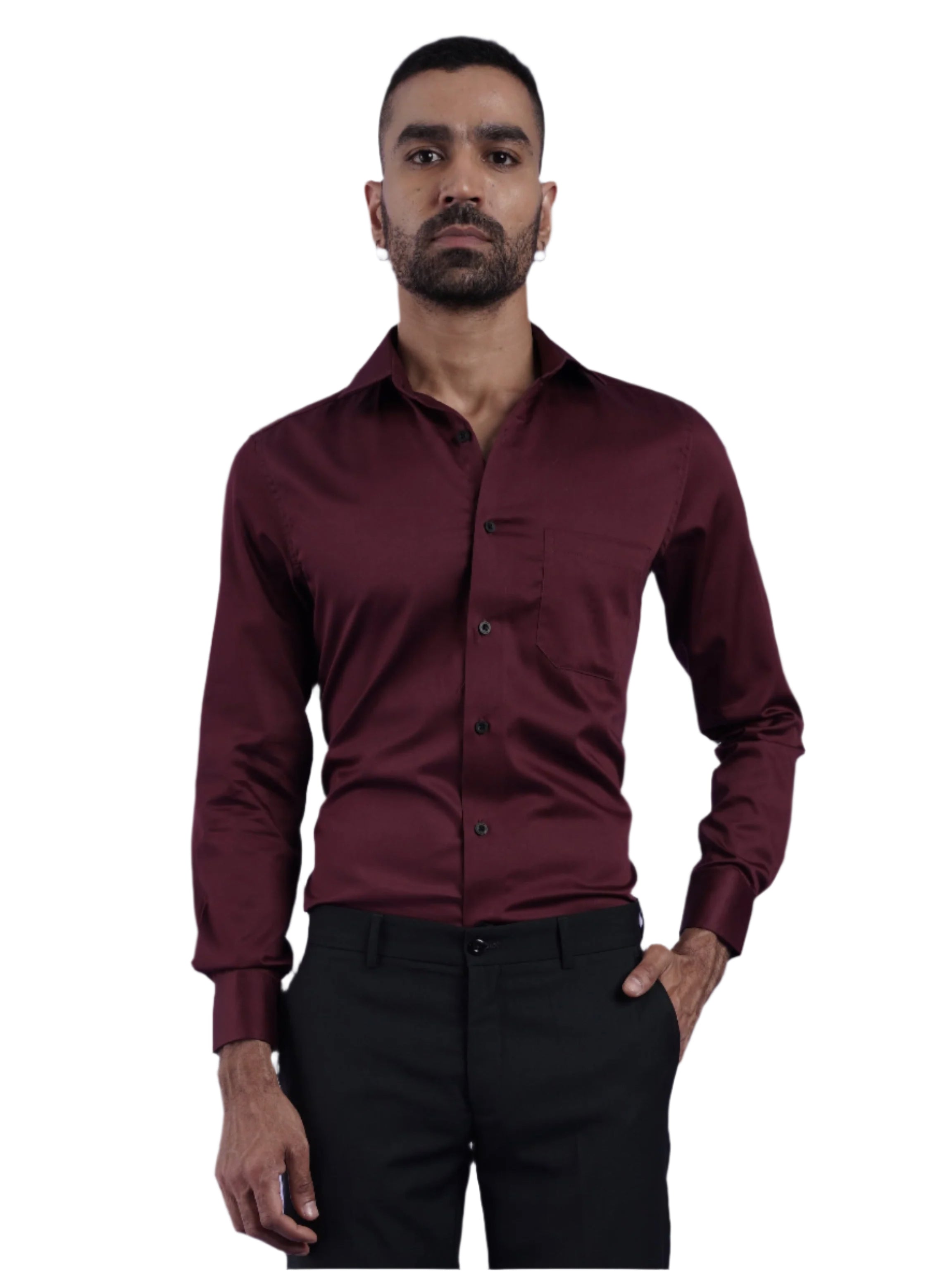 Men's Red Formal Full Sleeves Shirt