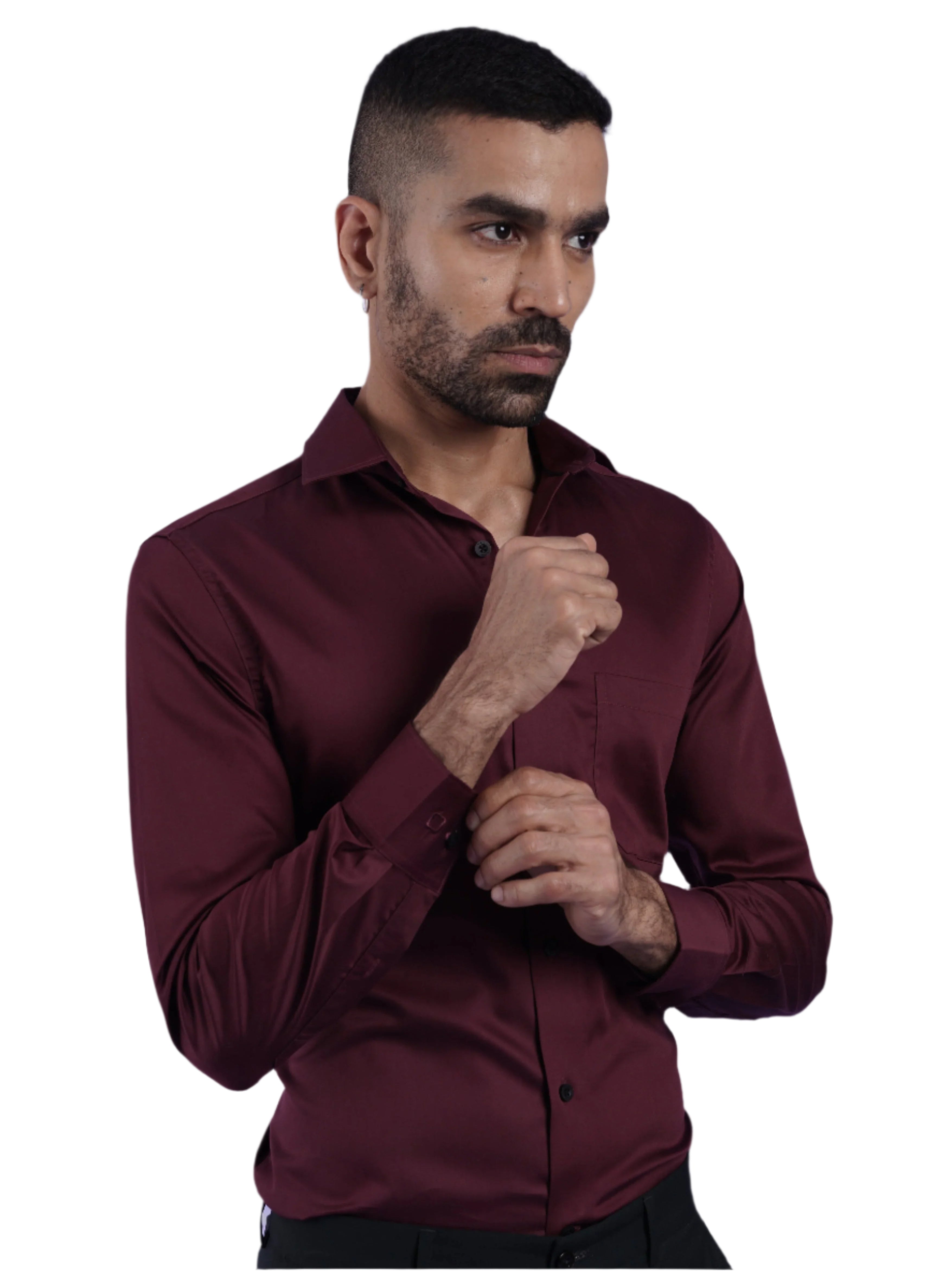 Men's Red Formal Full Sleeves Shirt