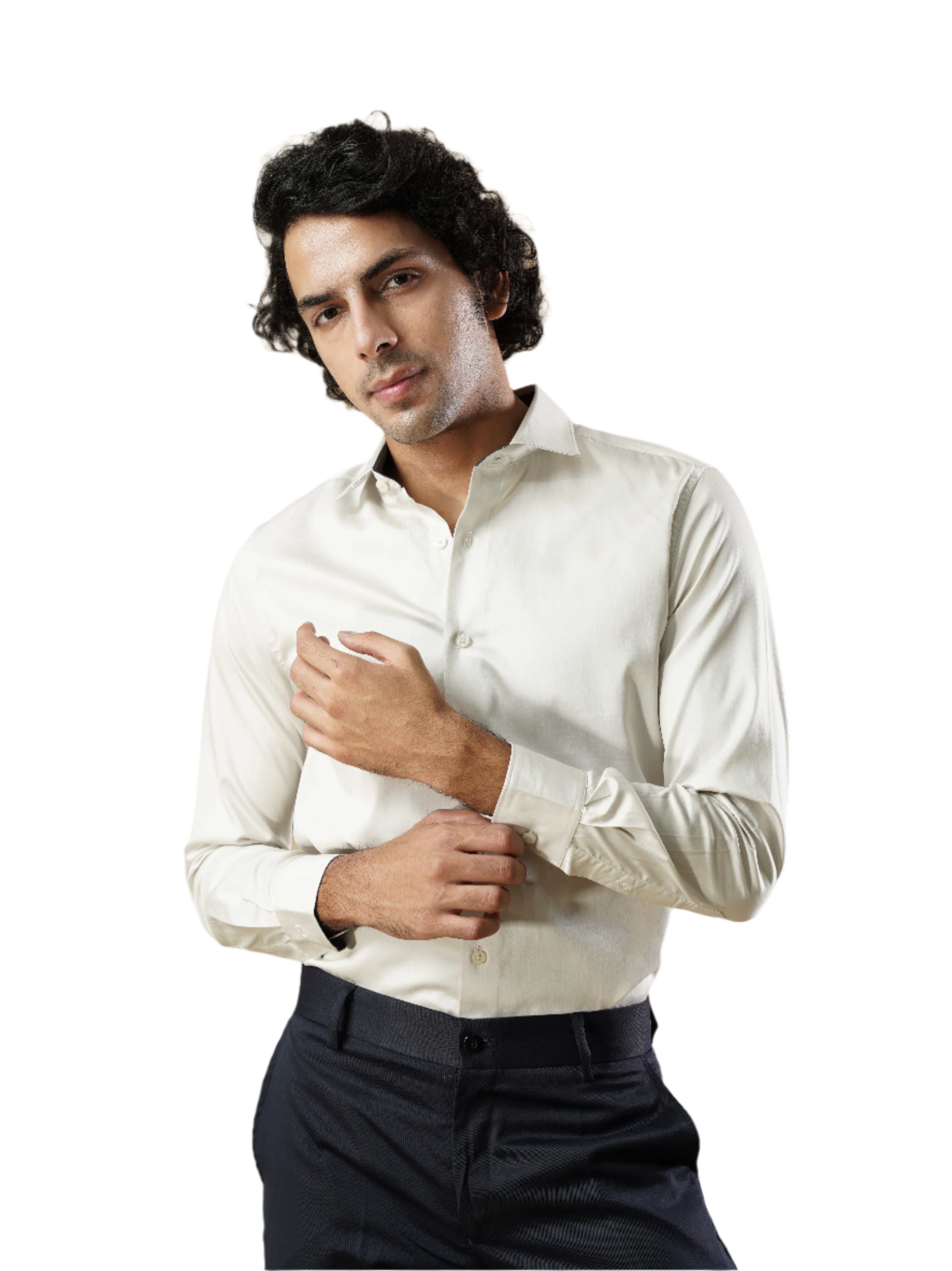 Men's White Formal Full Sleeves Shirt
