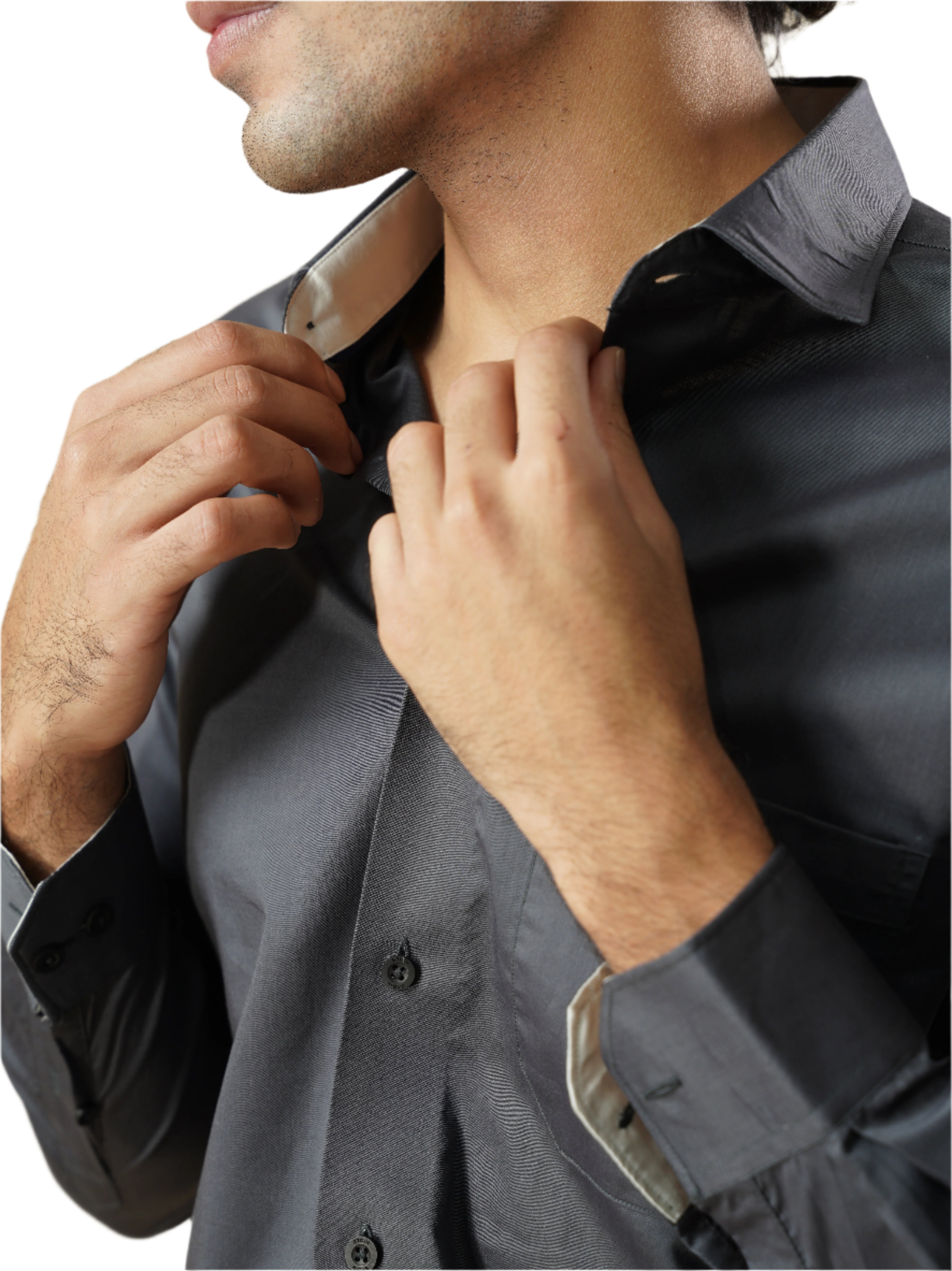 Men's Grey Full Sleeves Formal Shirt