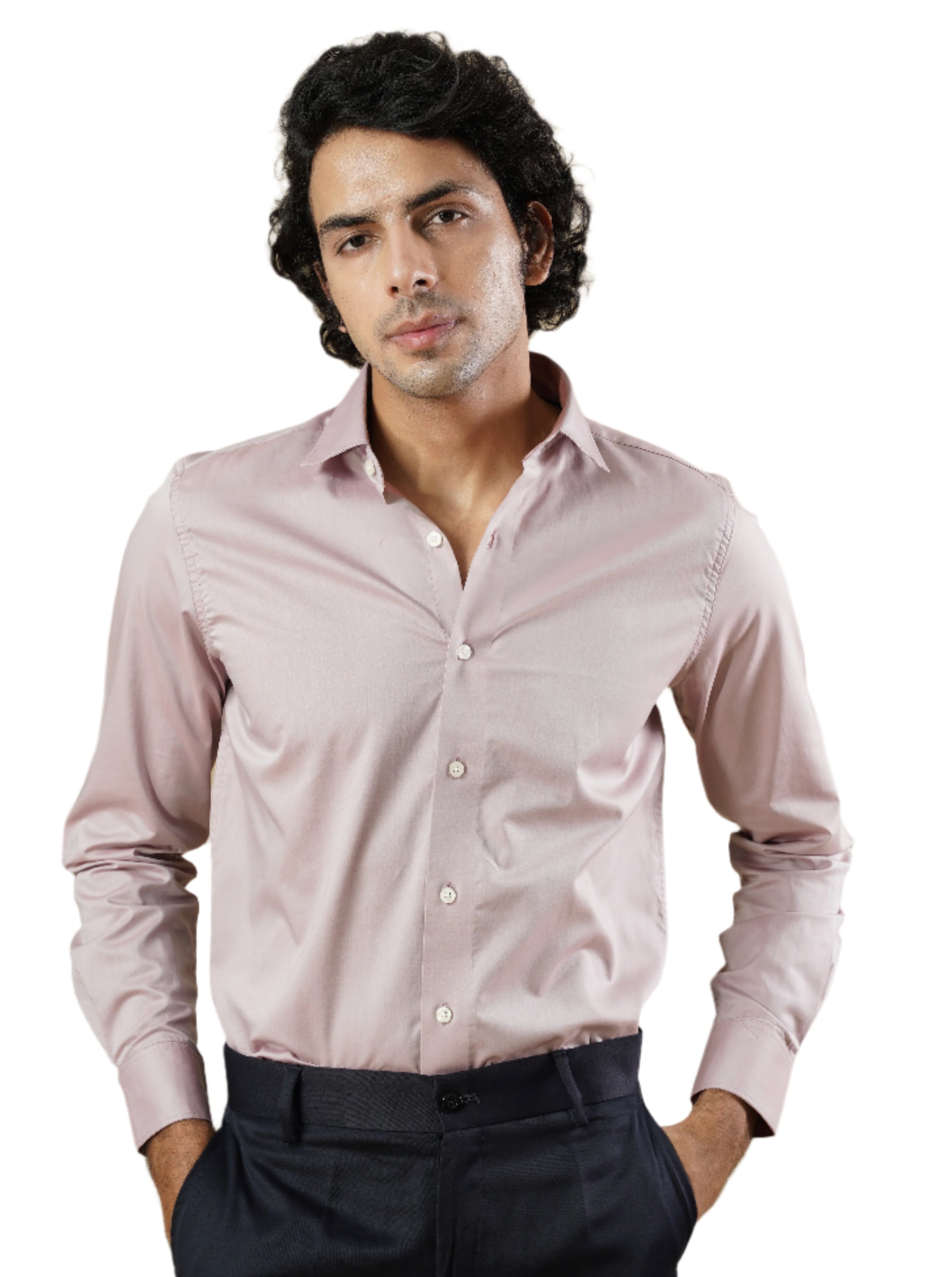 Men's Pink Full Sleeves Formal Shirt