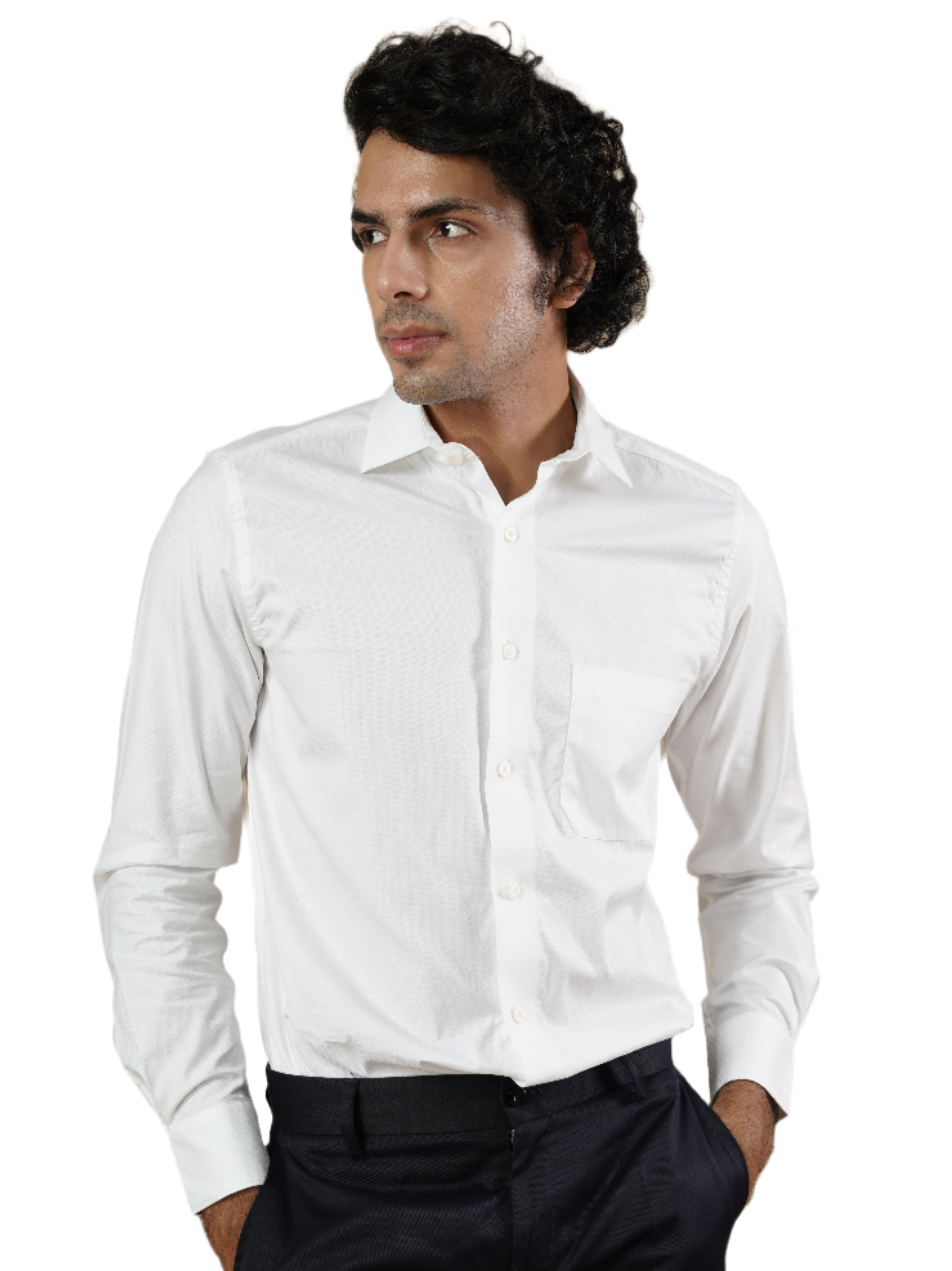 Men’s White Formal Full Sleeves Shirt