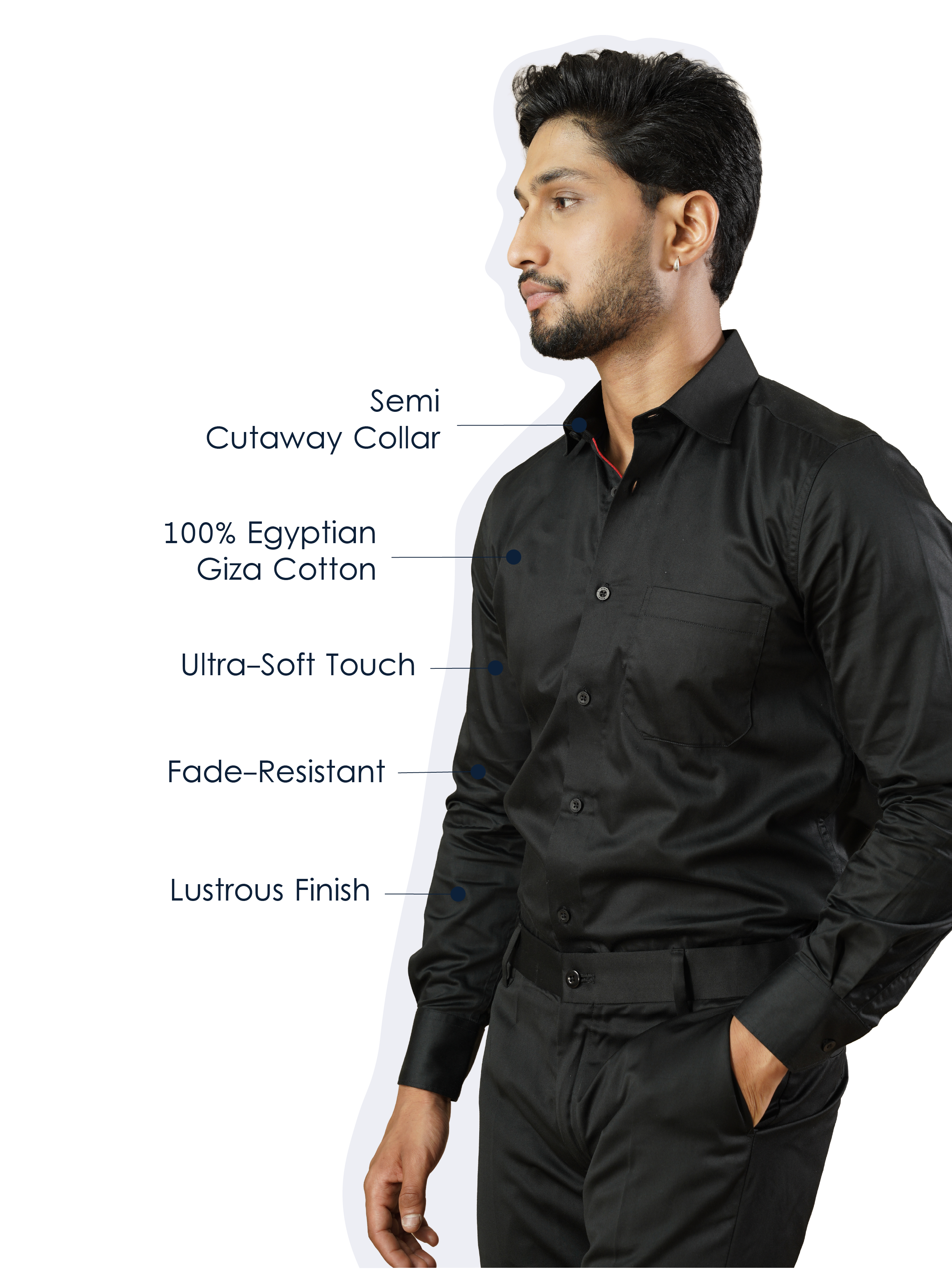 Men’s Black Formal Full Sleeves Shirt