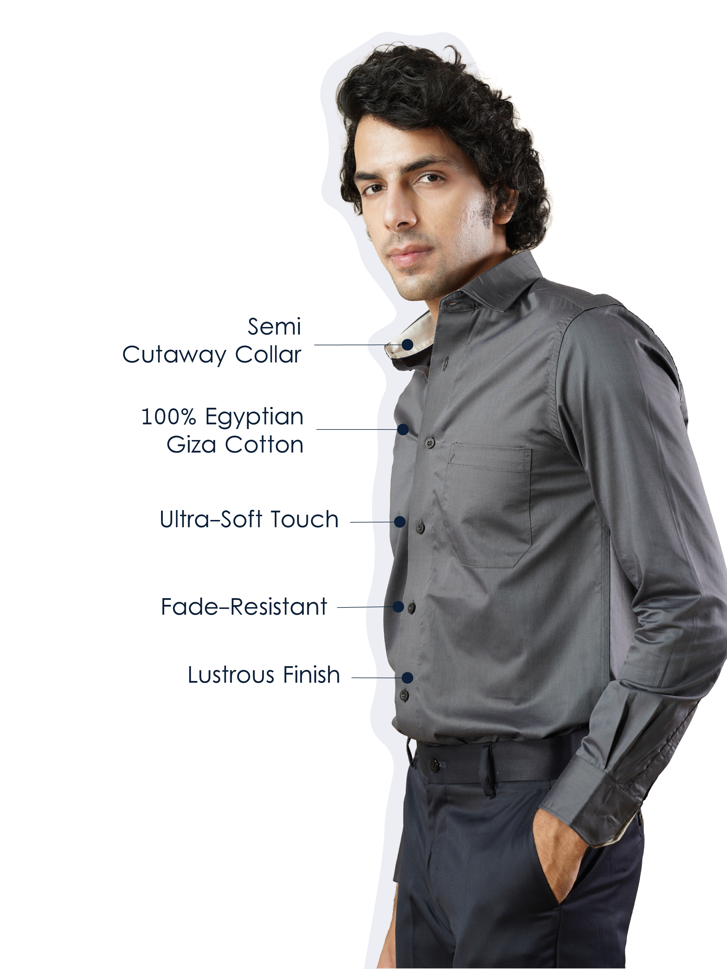 Men's Grey Full Sleeves Formal Shirt